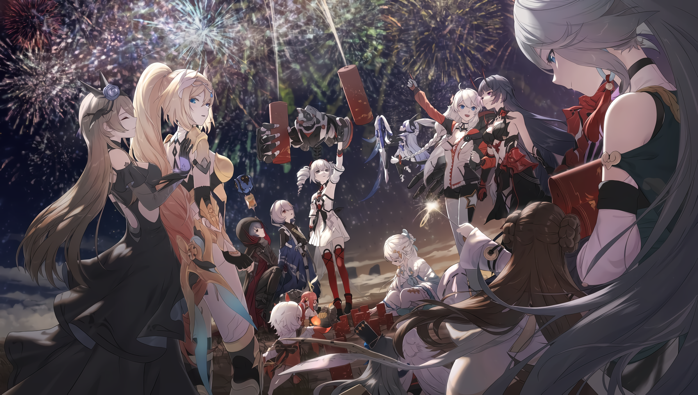 Honkai Impact 3rd Characters Celebrate Night HD Wallpaper