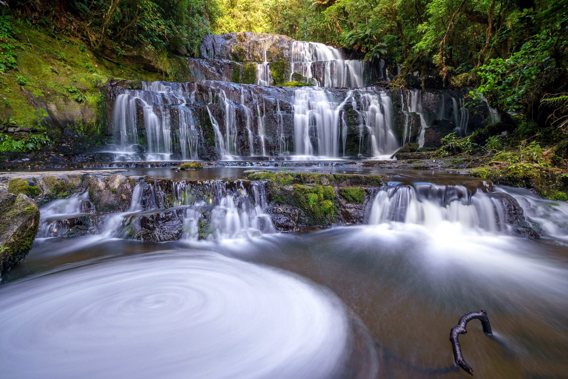 Purakaunui Falls in New Zealand HD Wallpaper