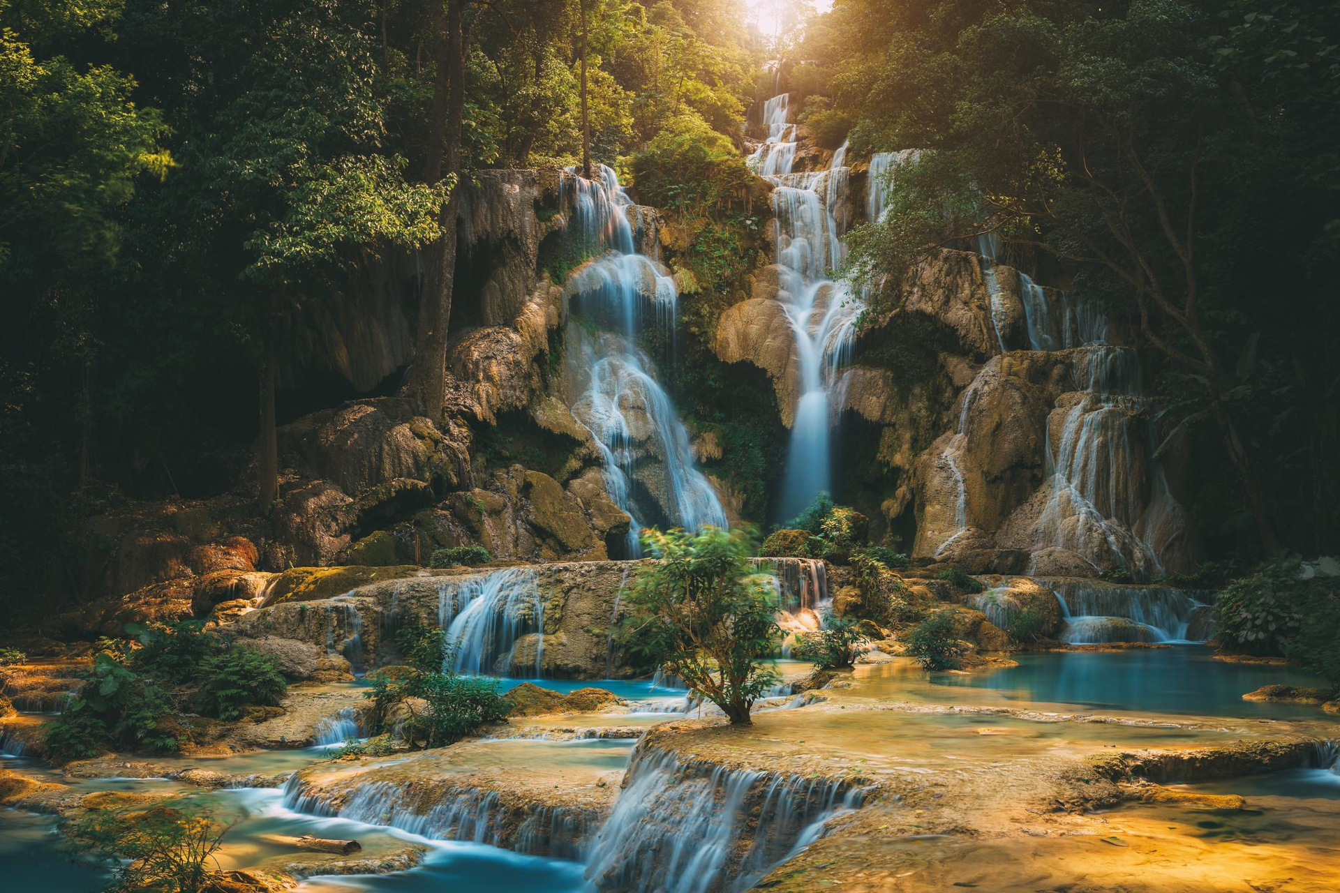Kuang Si Falls in Laos HD Wallpaper