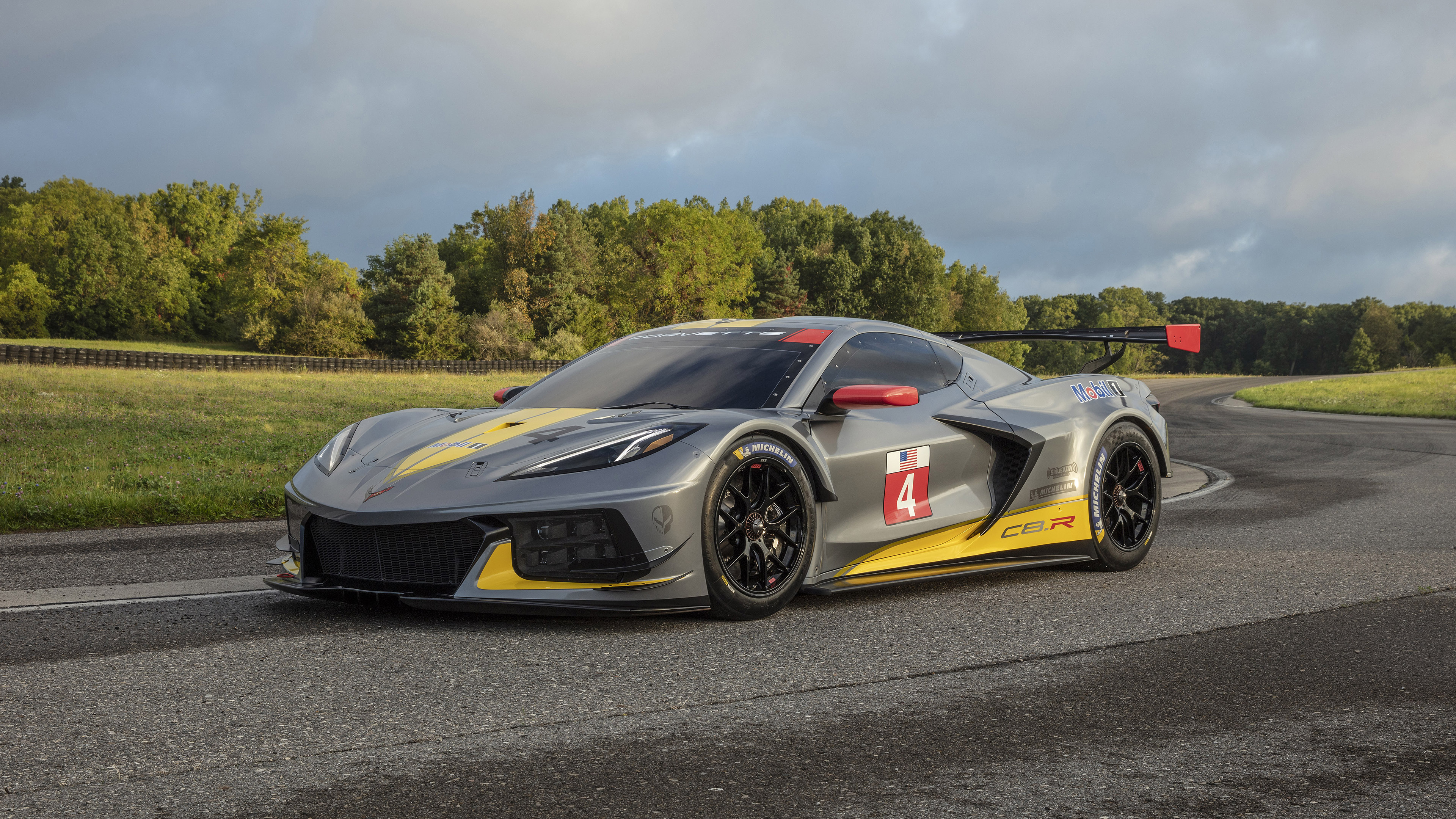 Chevrolet Corvette C8.R Race Car on Track HD Wallpaper