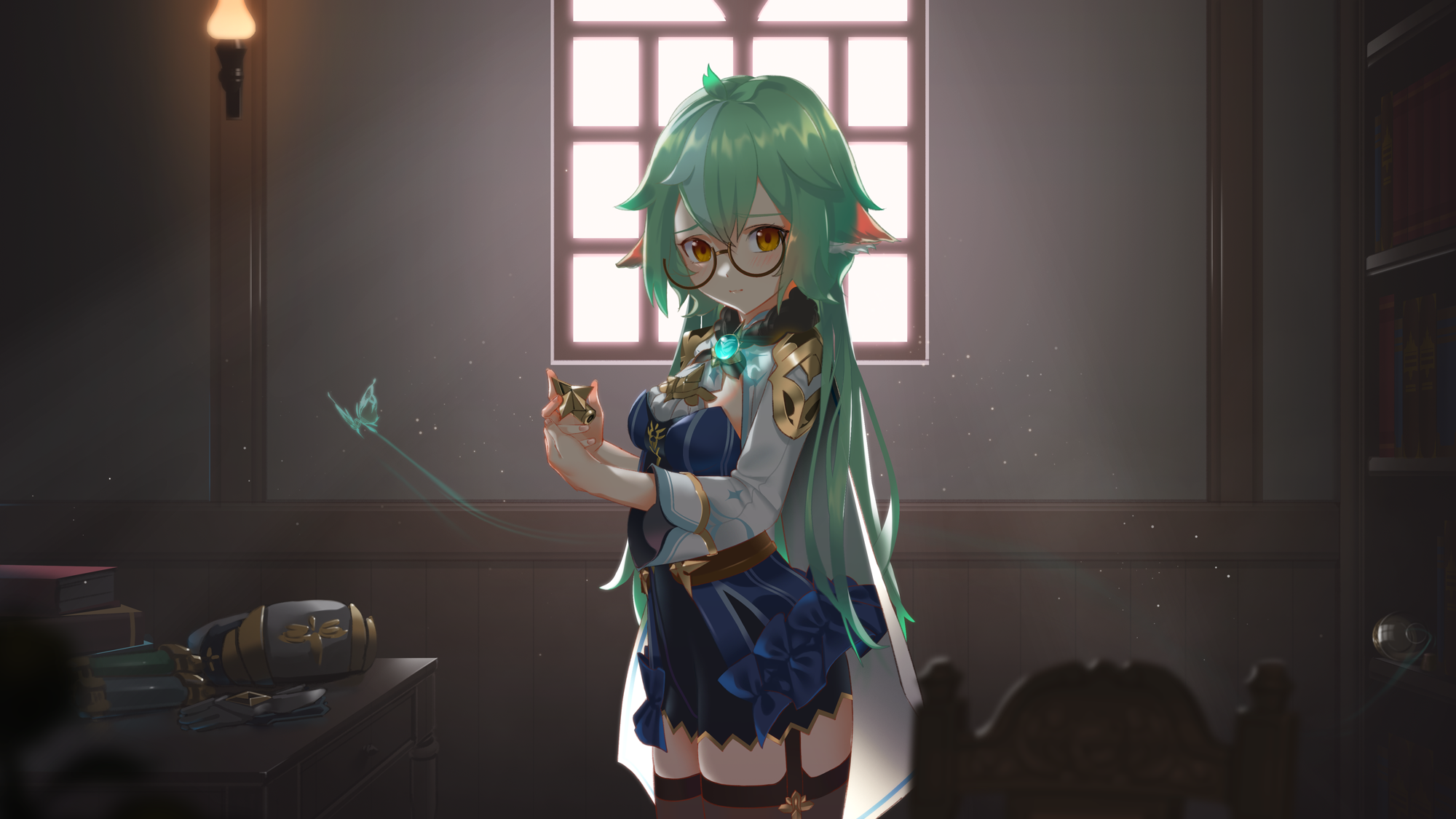 Sucrose from Genshin Impact holding a star HD Wallpaper