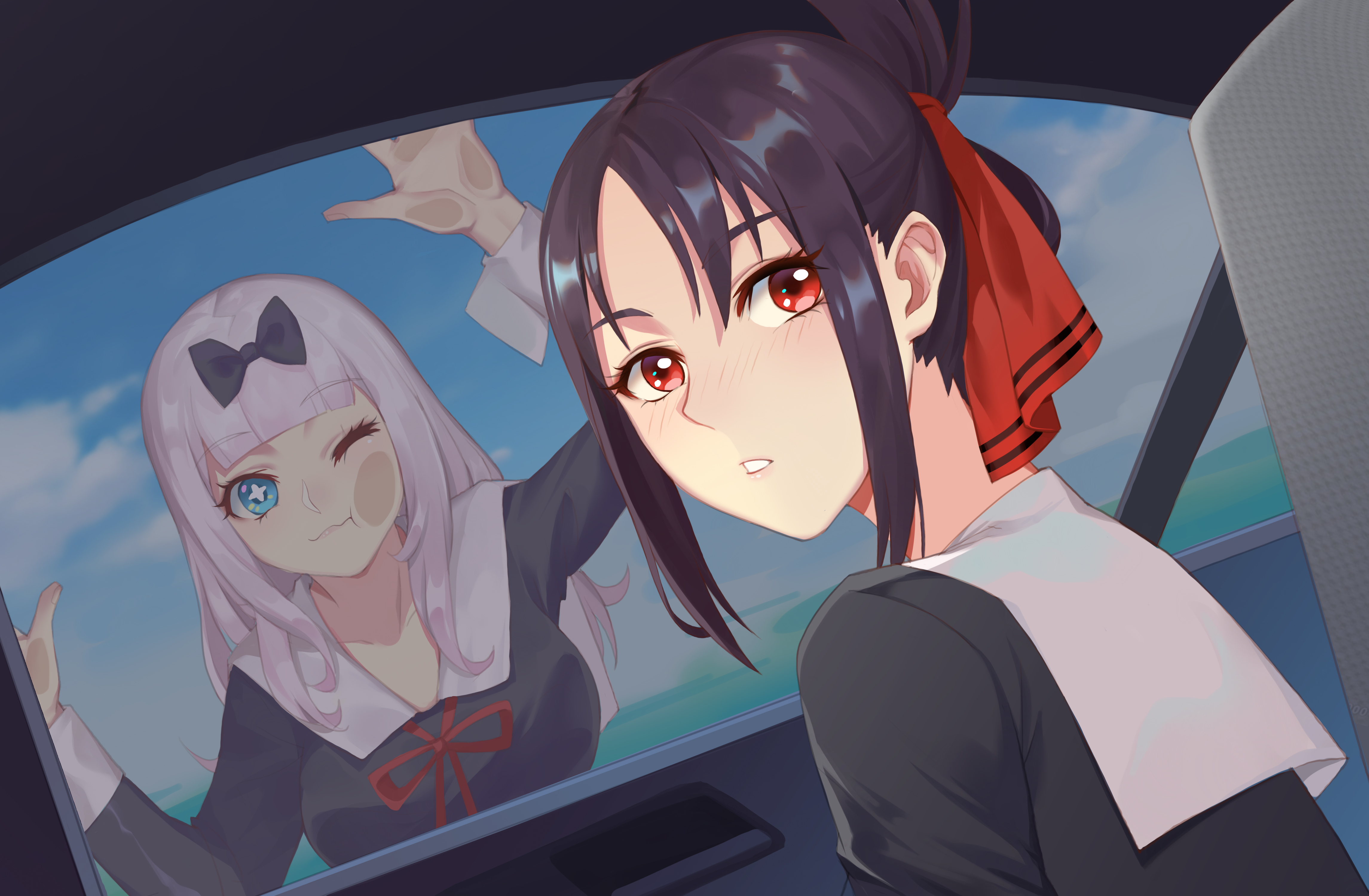 Kaguya Shinomiya and Chika Fujiwara from Kaguya-sama: Love Is War 4K HD Wallpaper