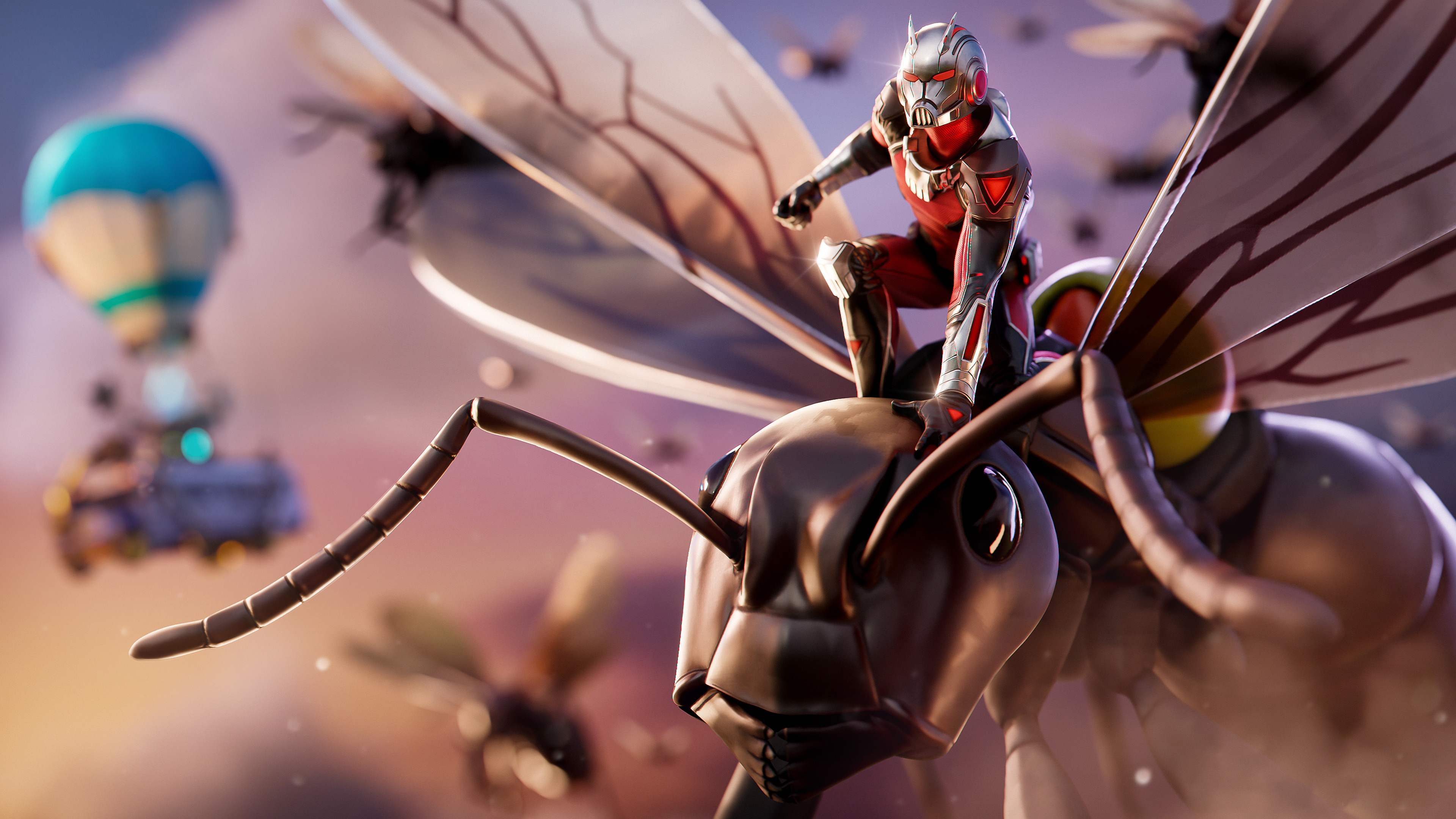 Ant-Man from Marvel Comics riding a giant ant HD Wallpaper
