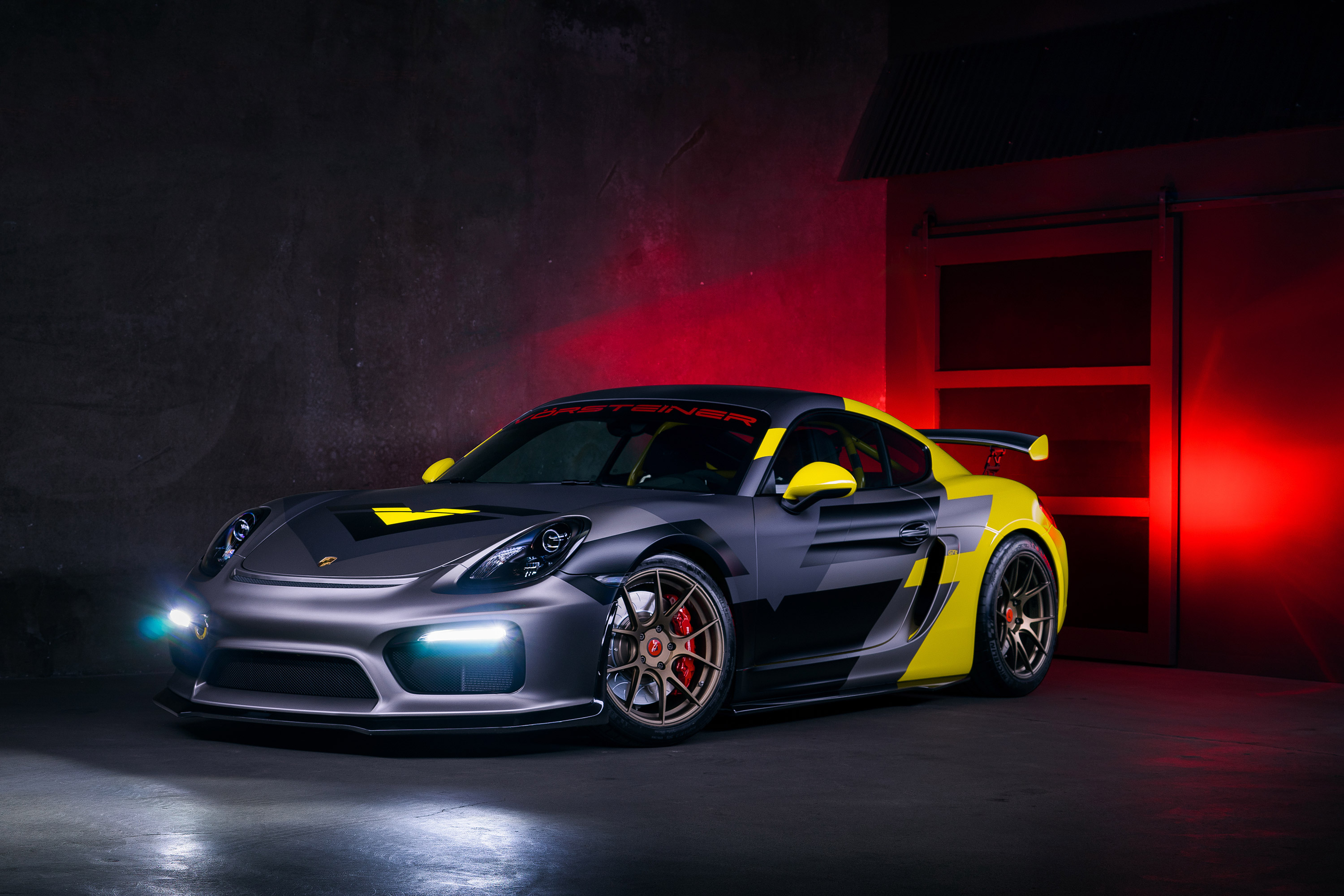 Porsche Cayman GT4 V CS Aero with custom graphics HD Wallpaper