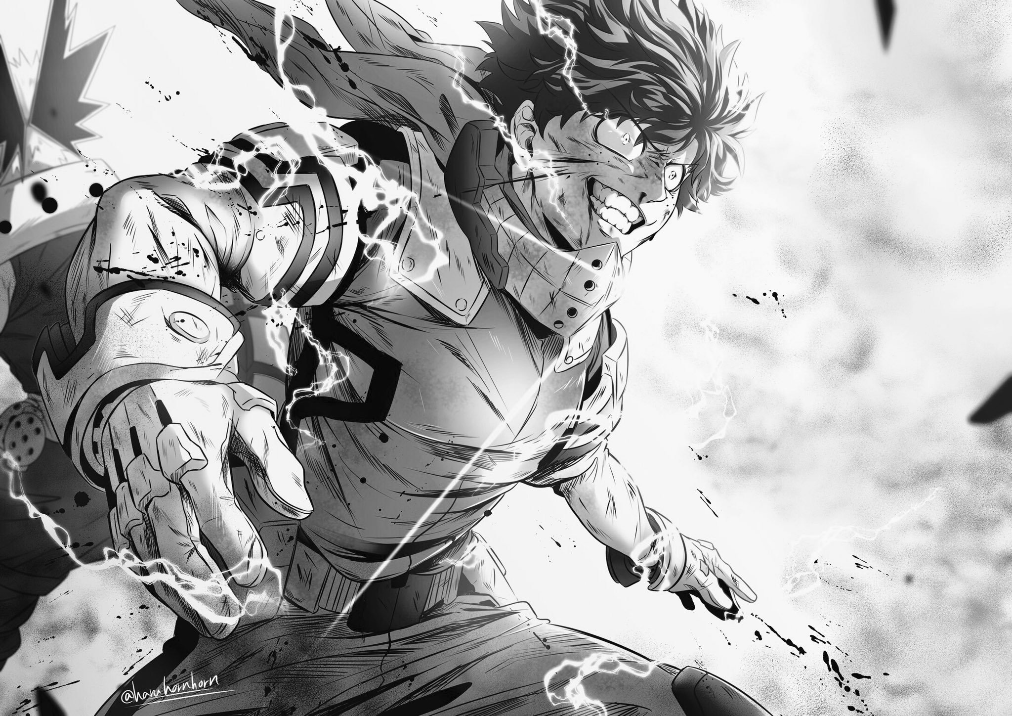 Izuku Midoriya from My Hero Academia in battle HD Wallpaper