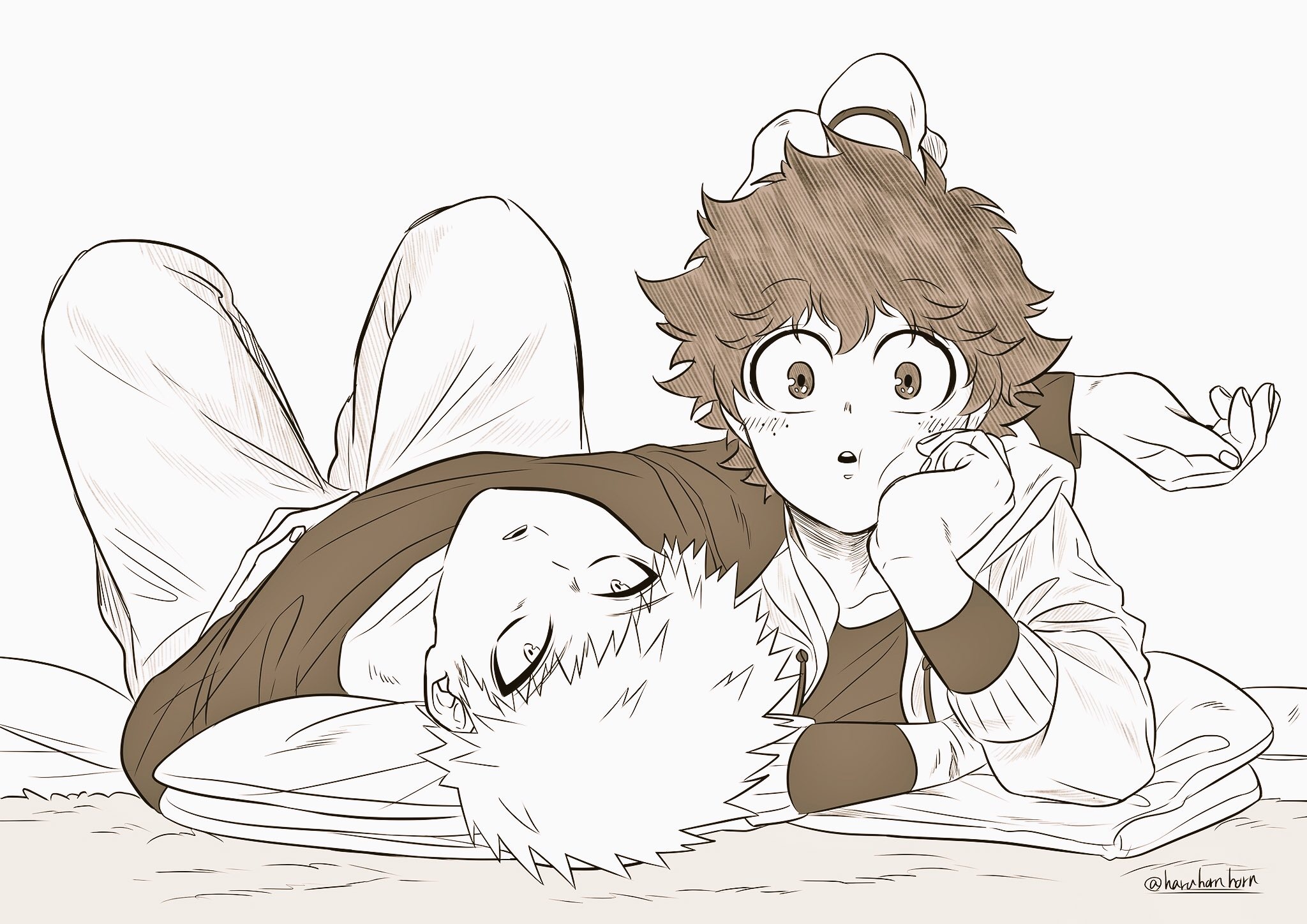 Katsuki Bakugou and Izuku Midoriya from My Hero Academia HD Wallpaper