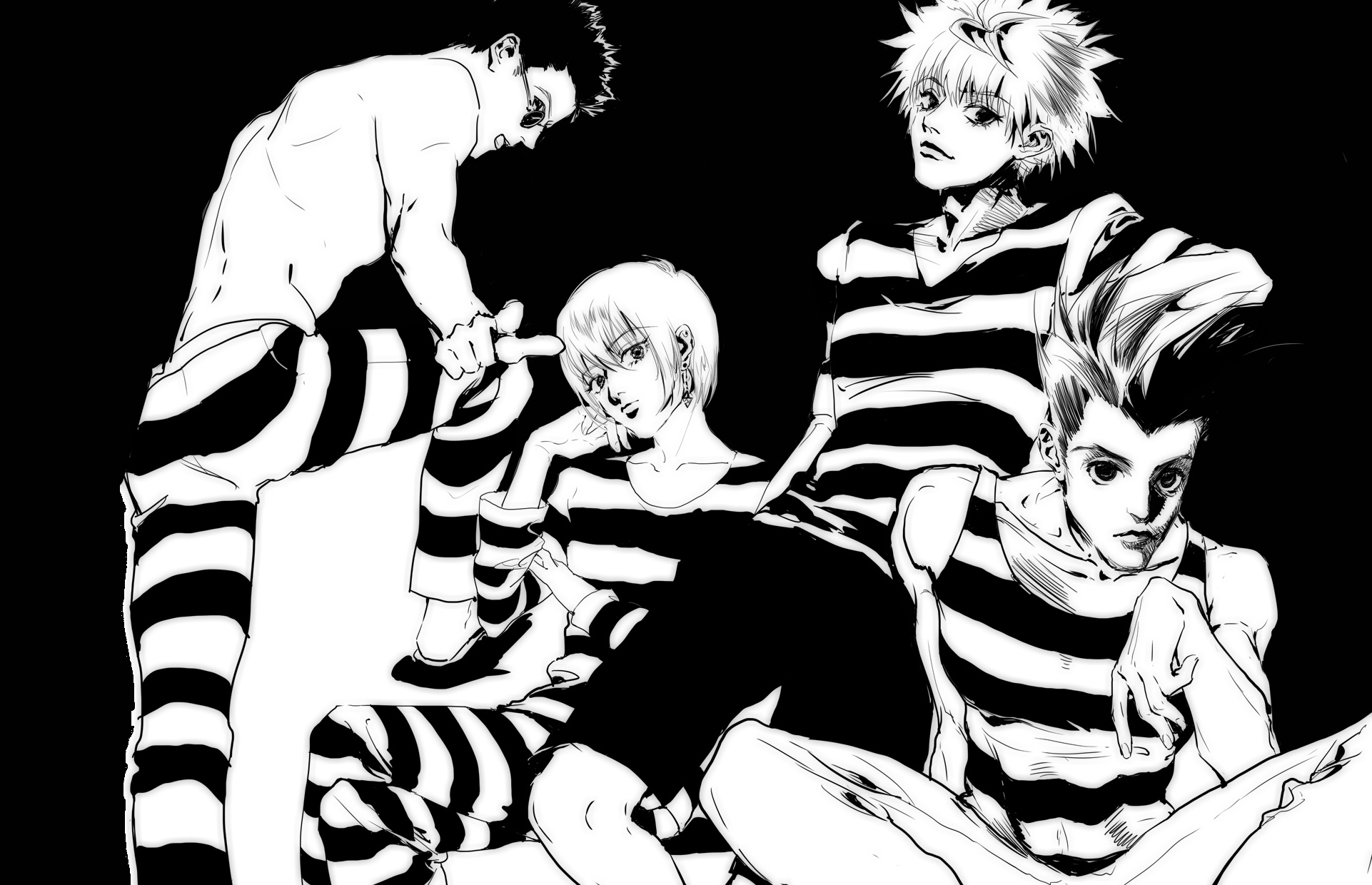 Hunter x Hunter characters in prison uniforms HD Wallpaper