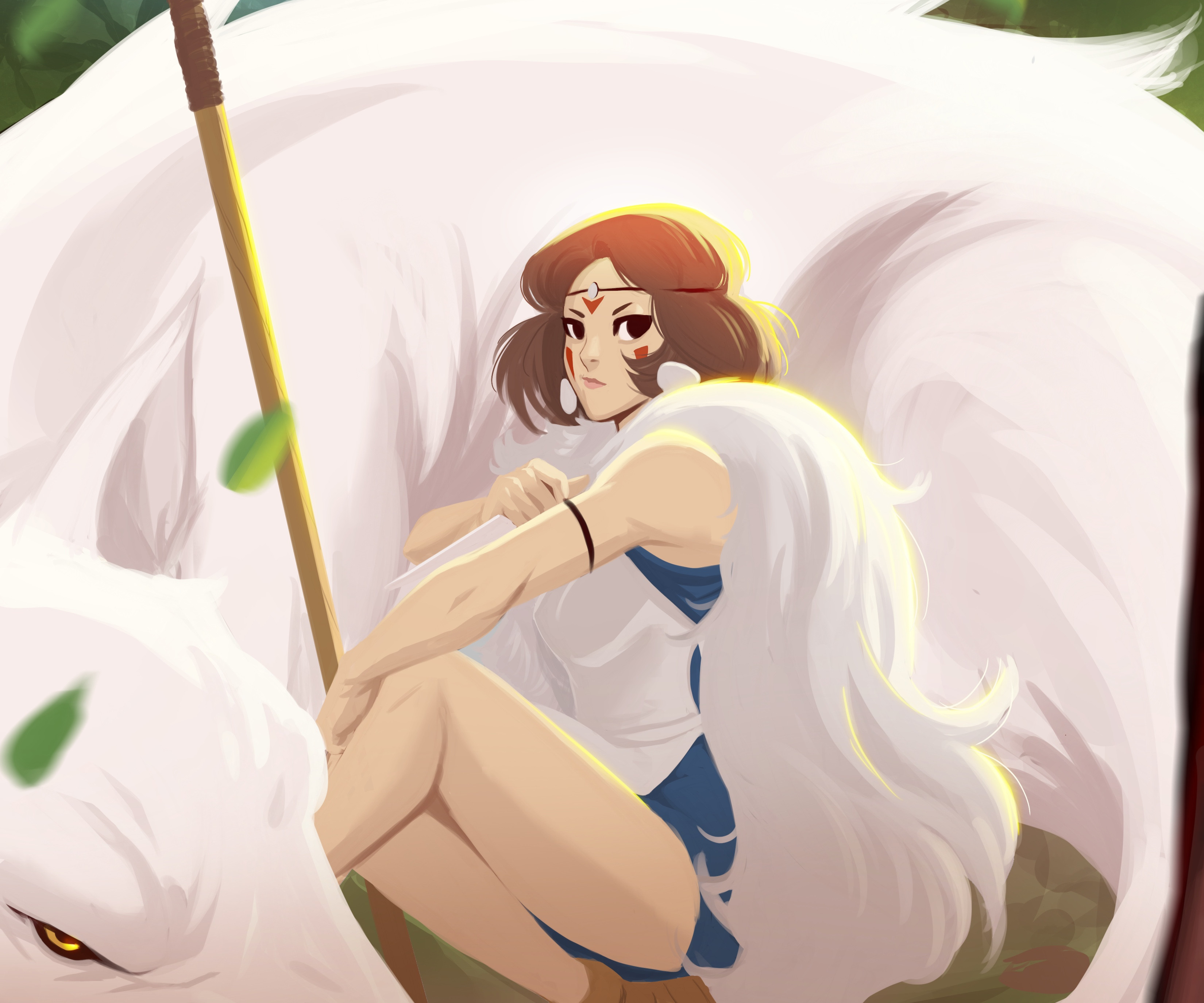 San and Moro from Princess Mononoke HD Wallpaper