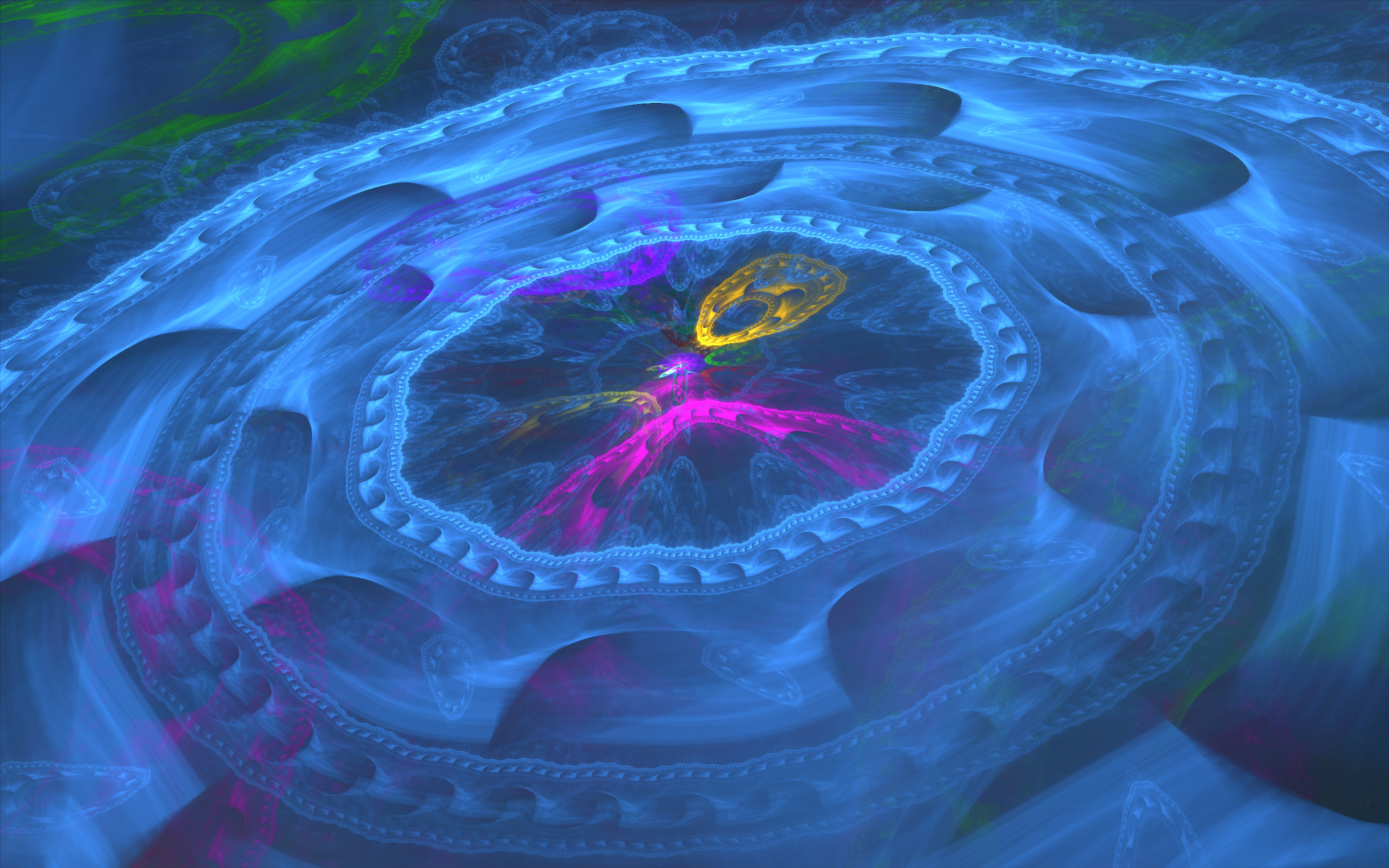 Abstract Swirling Blue and Pink Fractal HD Wallpaper