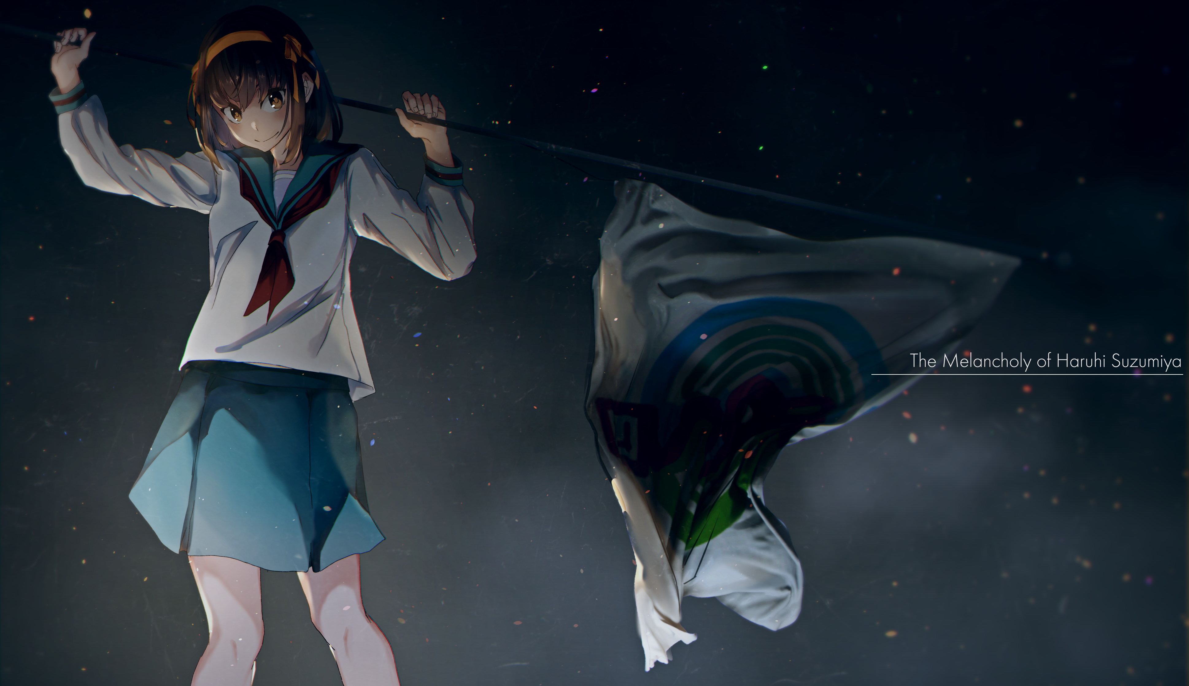 Haruhi Suzumiya from The Melancholy of Haruhi Suzumiya 4K HD Wallpaper