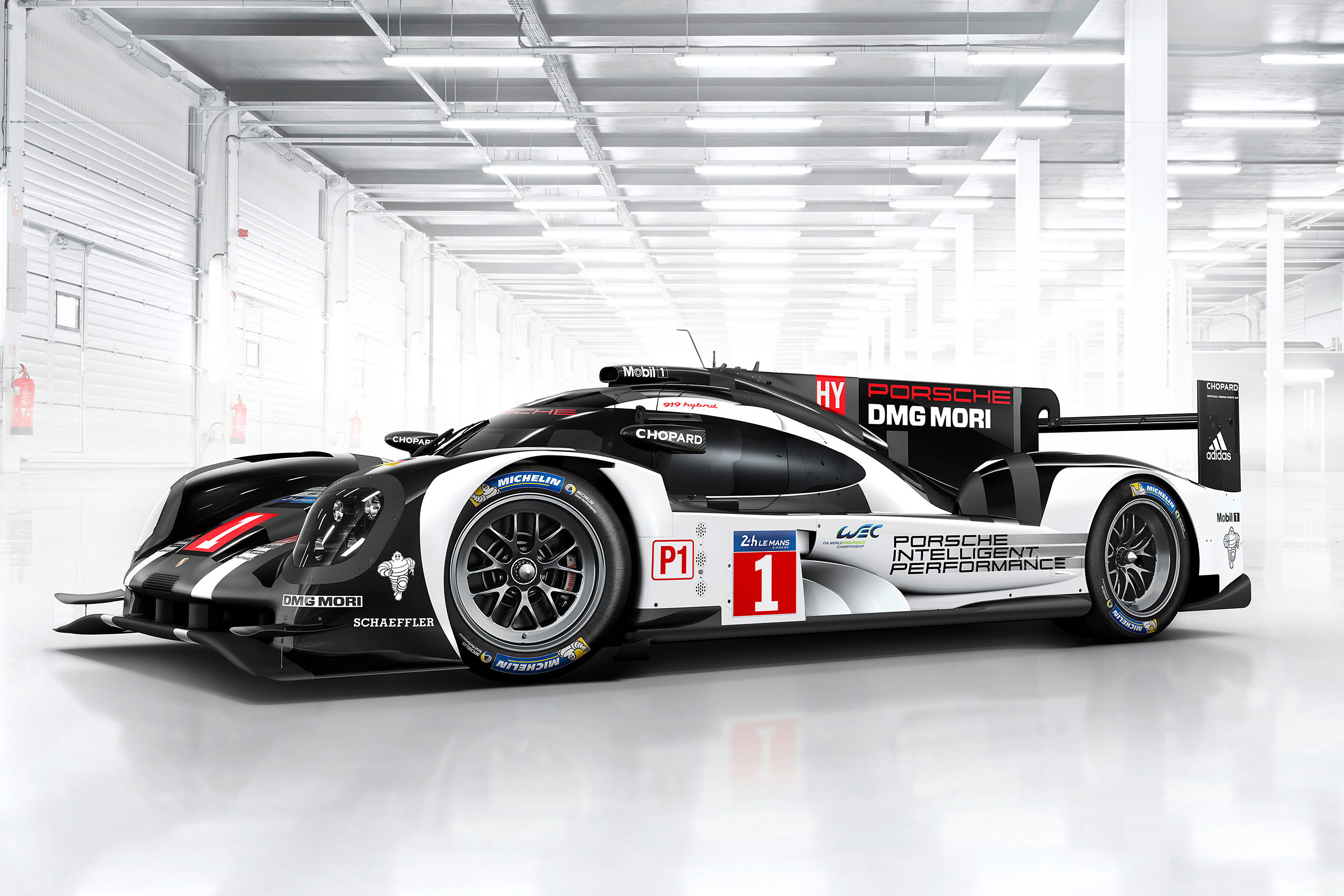 Porsche 919 Hybrid race car with sponsors HD Wallpaper