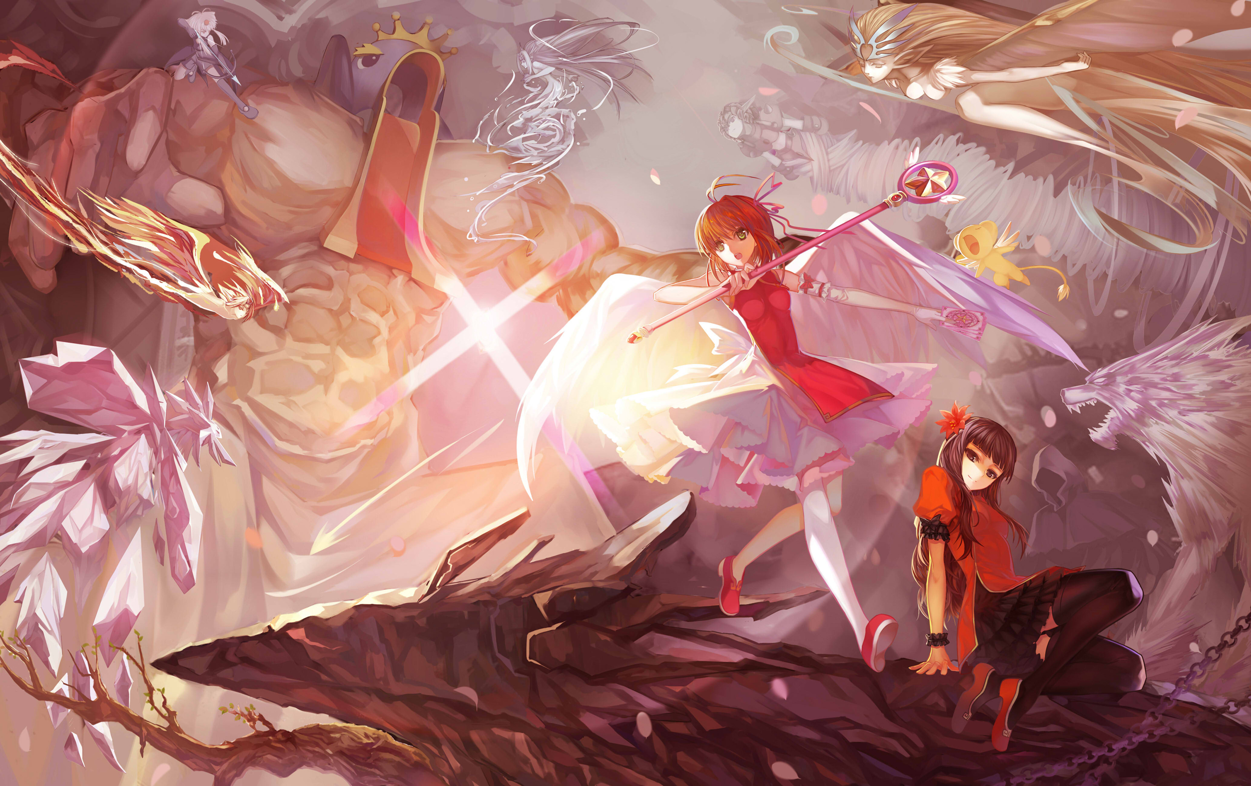 Sakura Kinomoto and Tomoyo Daidouji from Cardcaptor Sakura HD Wallpaper