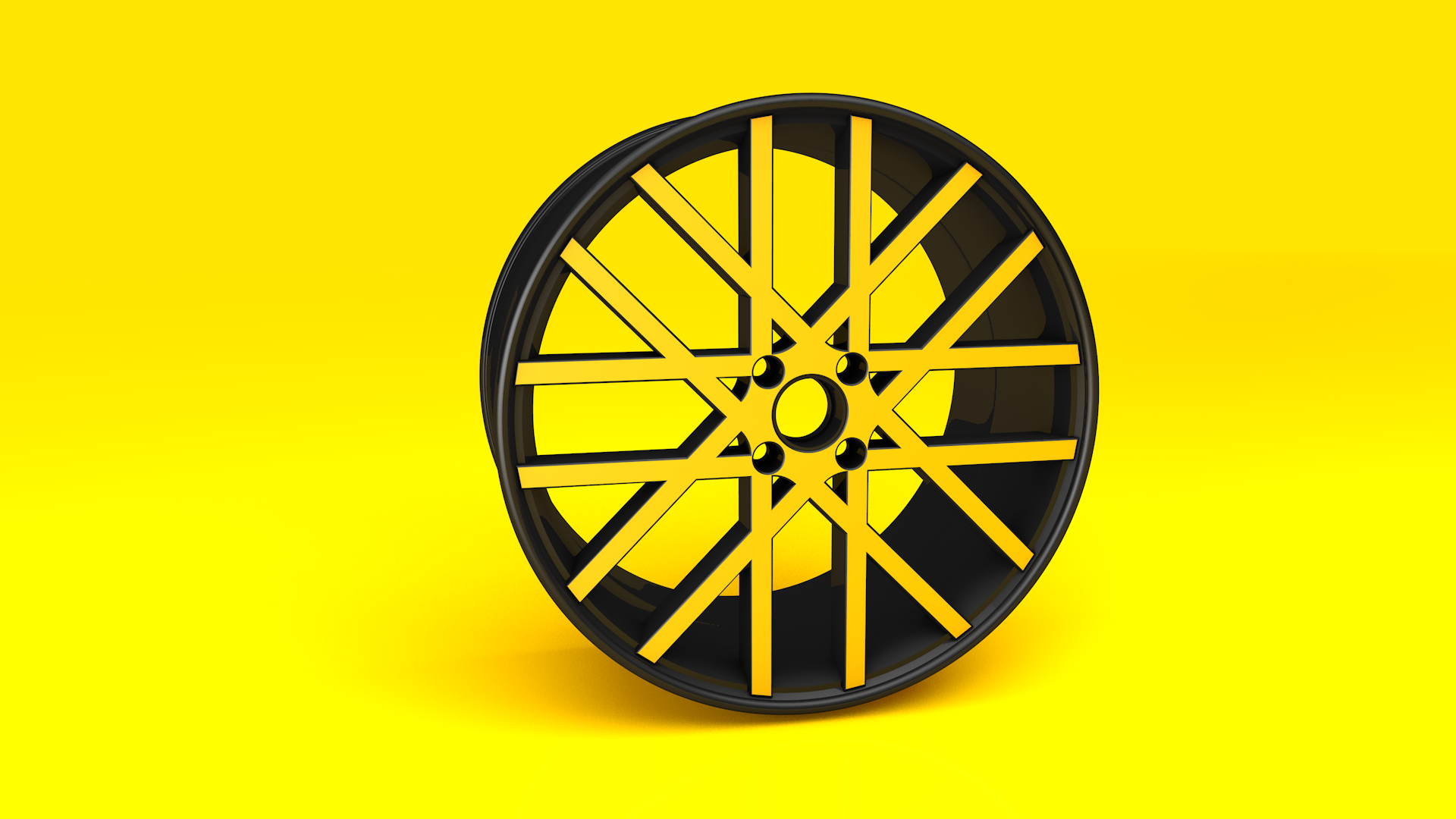 Yellow and black car wheel HD Wallpaper