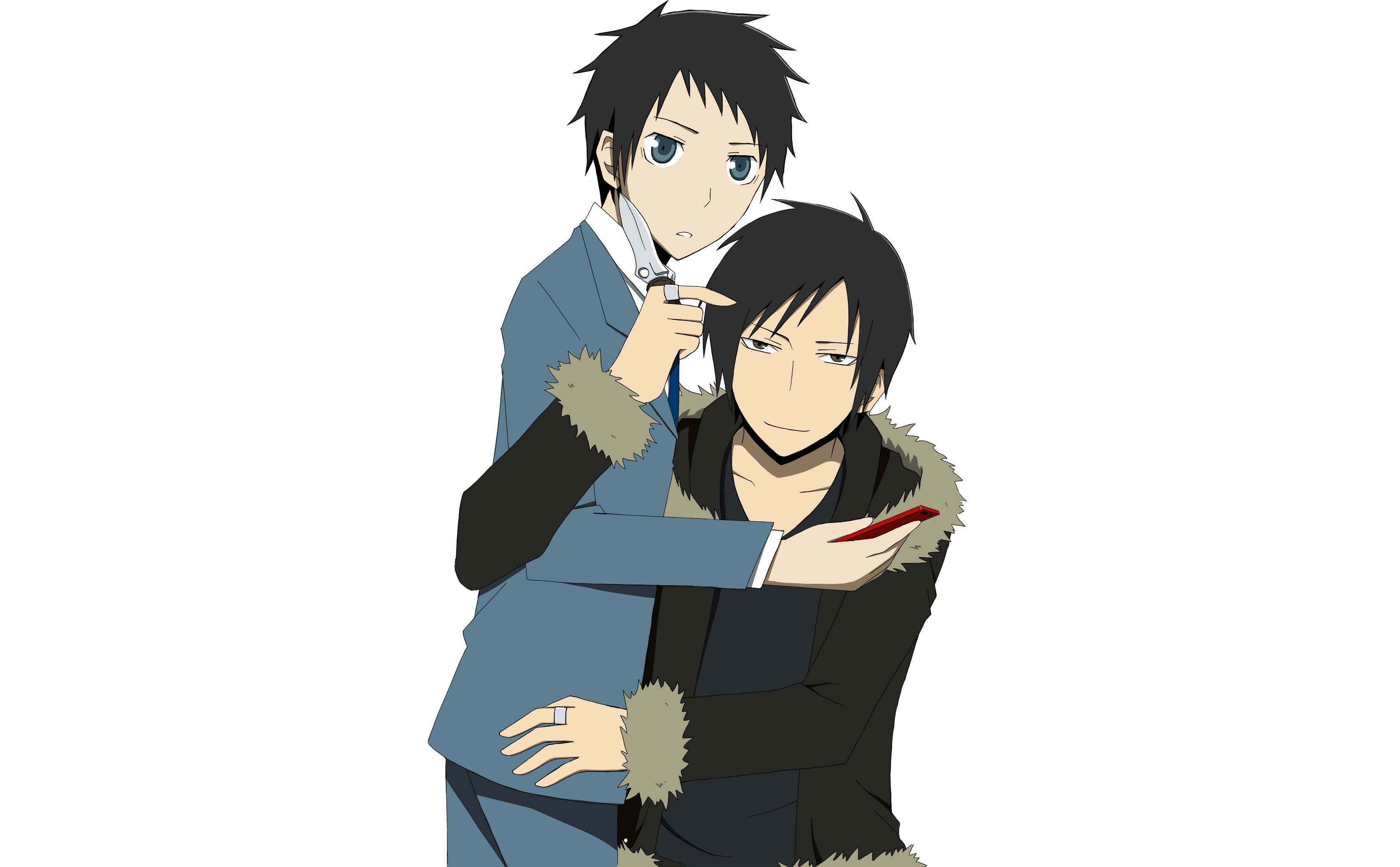 Izaya Orihara and Mikado Ryūgamine from Durarara!! 4K HD Wallpaper