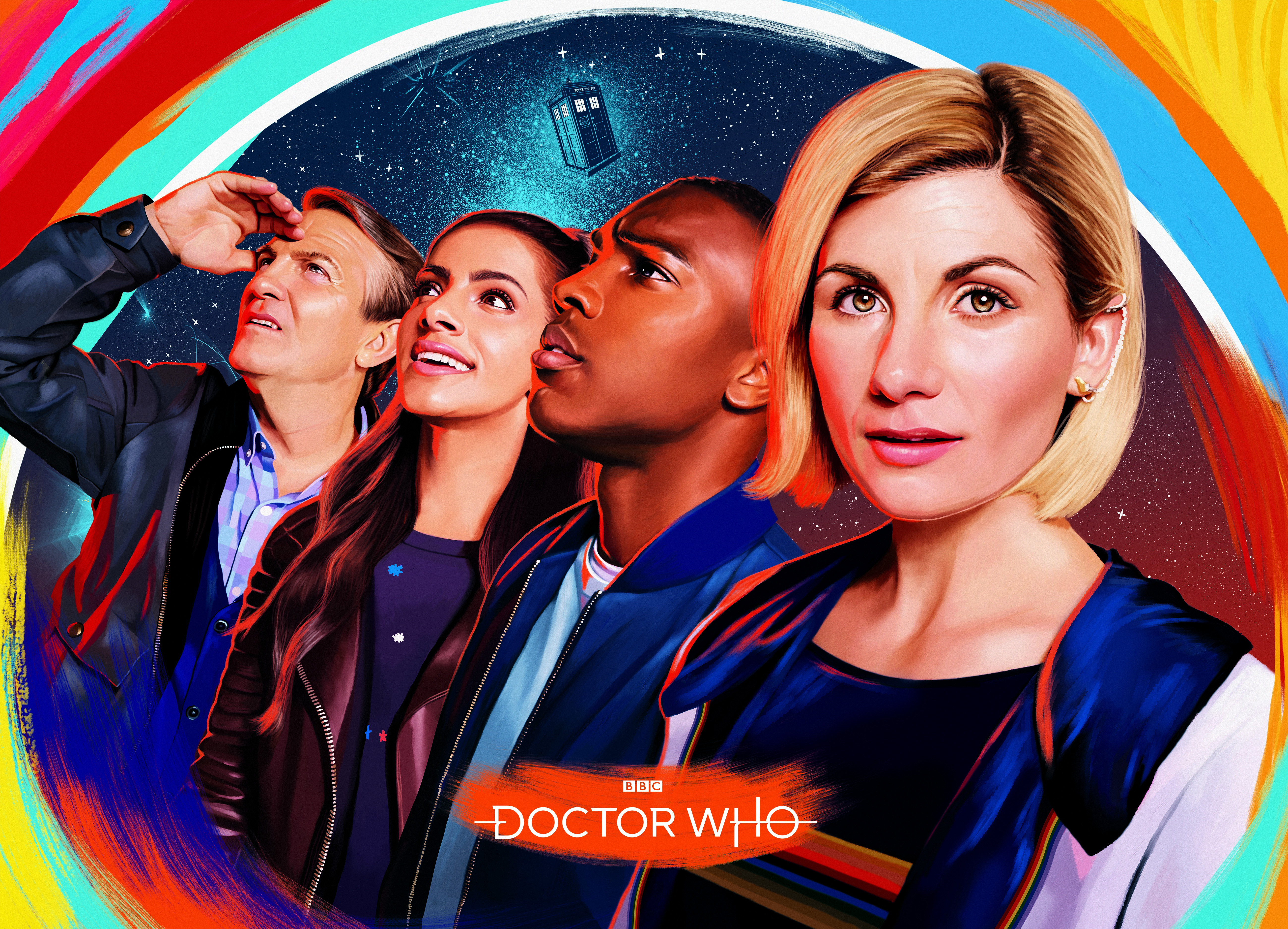 Doctor Who 4K: Jodie Whittaker, Mandip Gill, Bradley Walsh, Tosin Cole HD Wallpaper