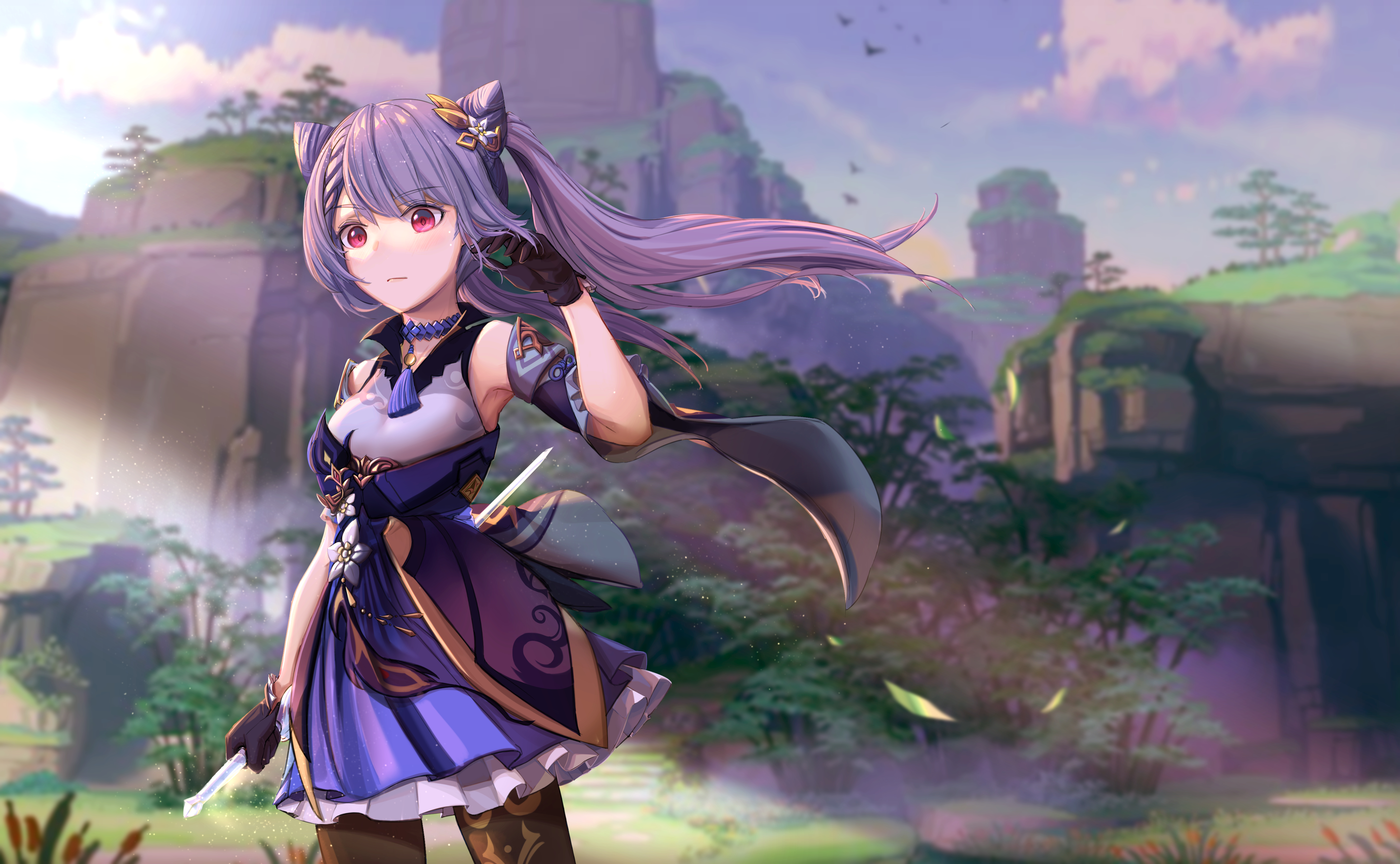 Keqing from Genshin Impact 4K HD Wallpaper