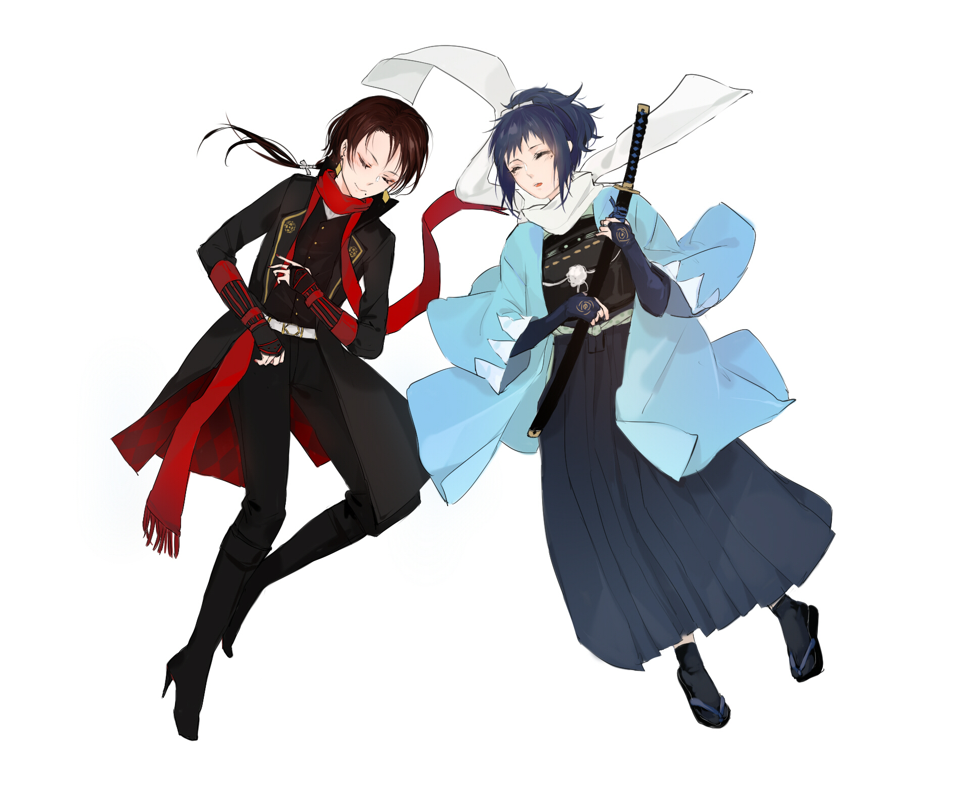 Yasusada Yamato no Kami and Kiyomitsu Kashuu from Touken Ranbu HD Wallpaper