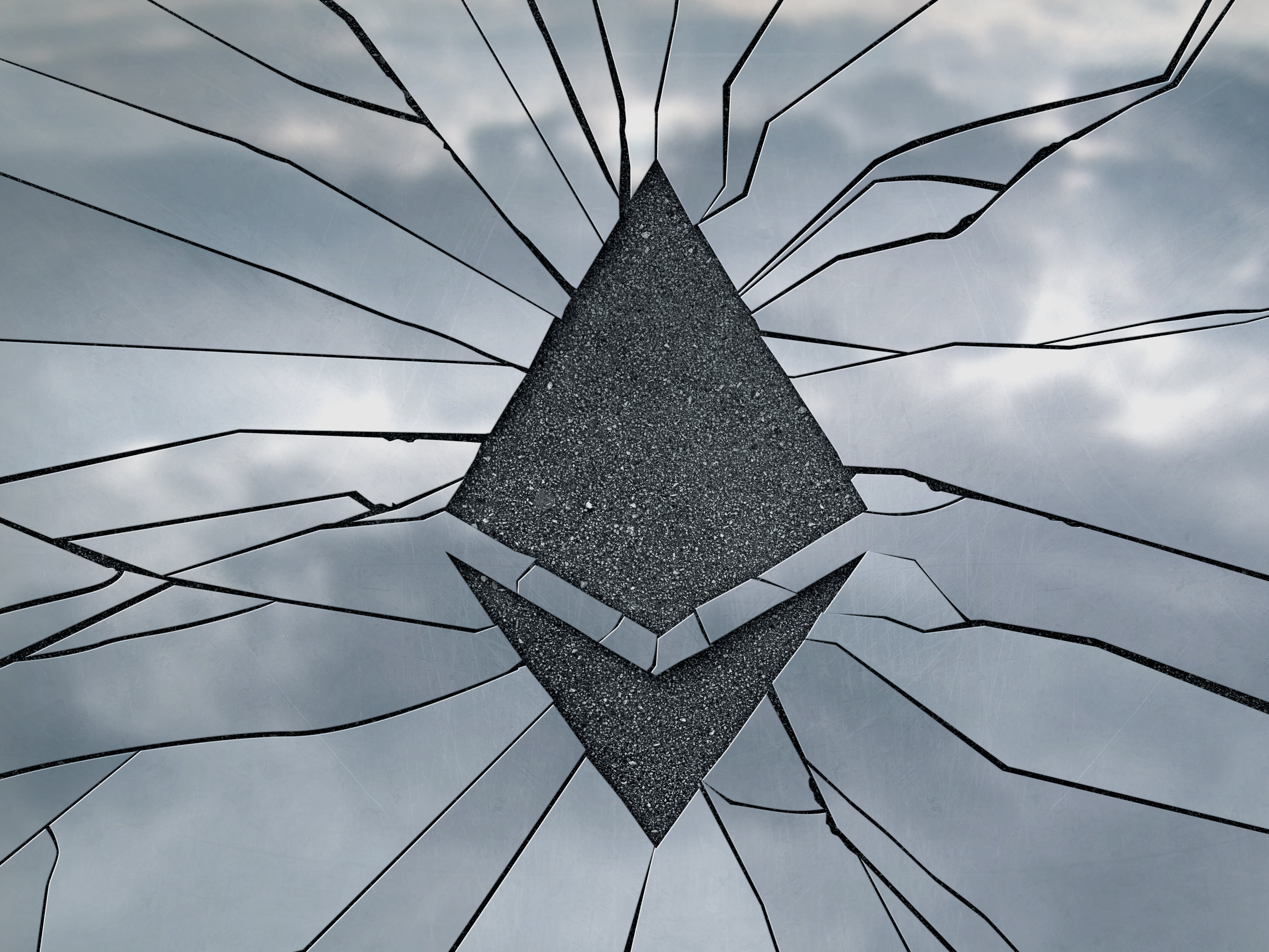 Ethereum Cryptocurrency Logo Cracked HD Wallpaper
