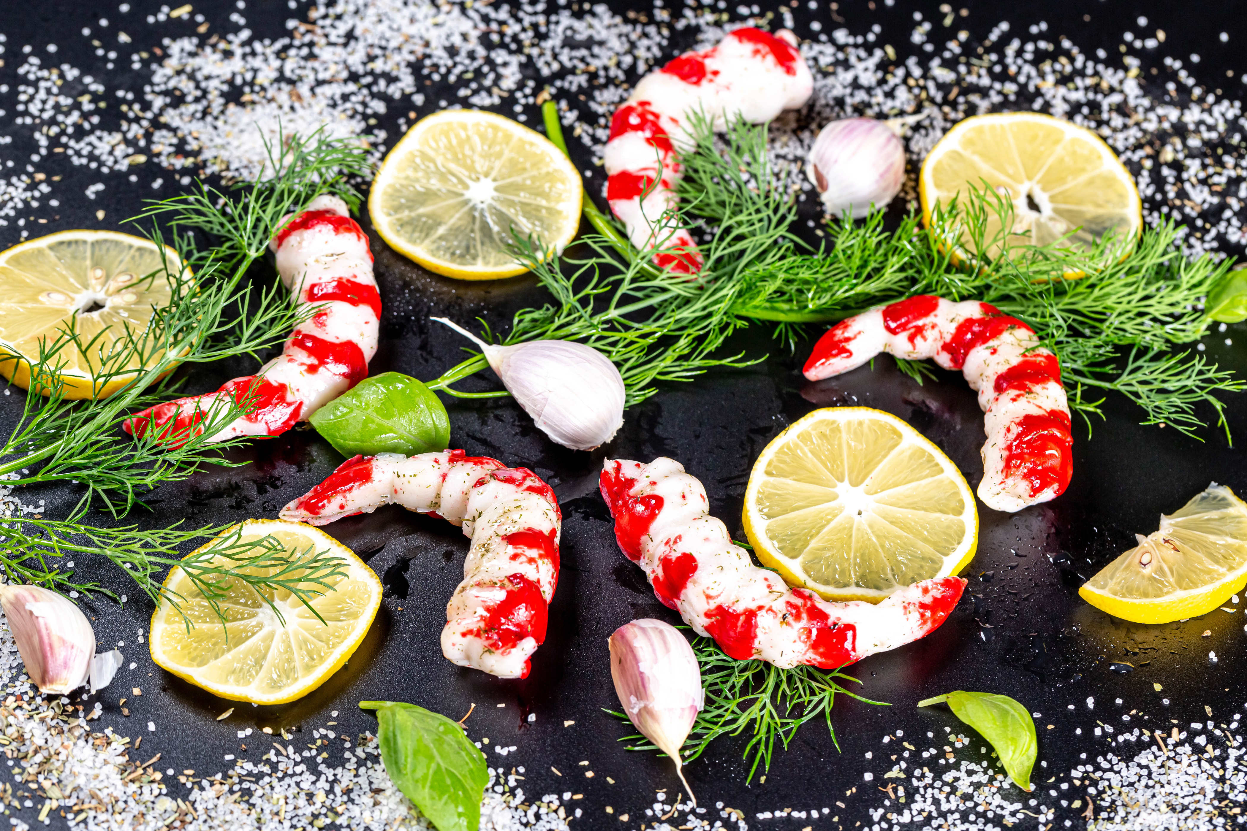Shrimp with Lemon, Garlic, and Dill HD Wallpaper