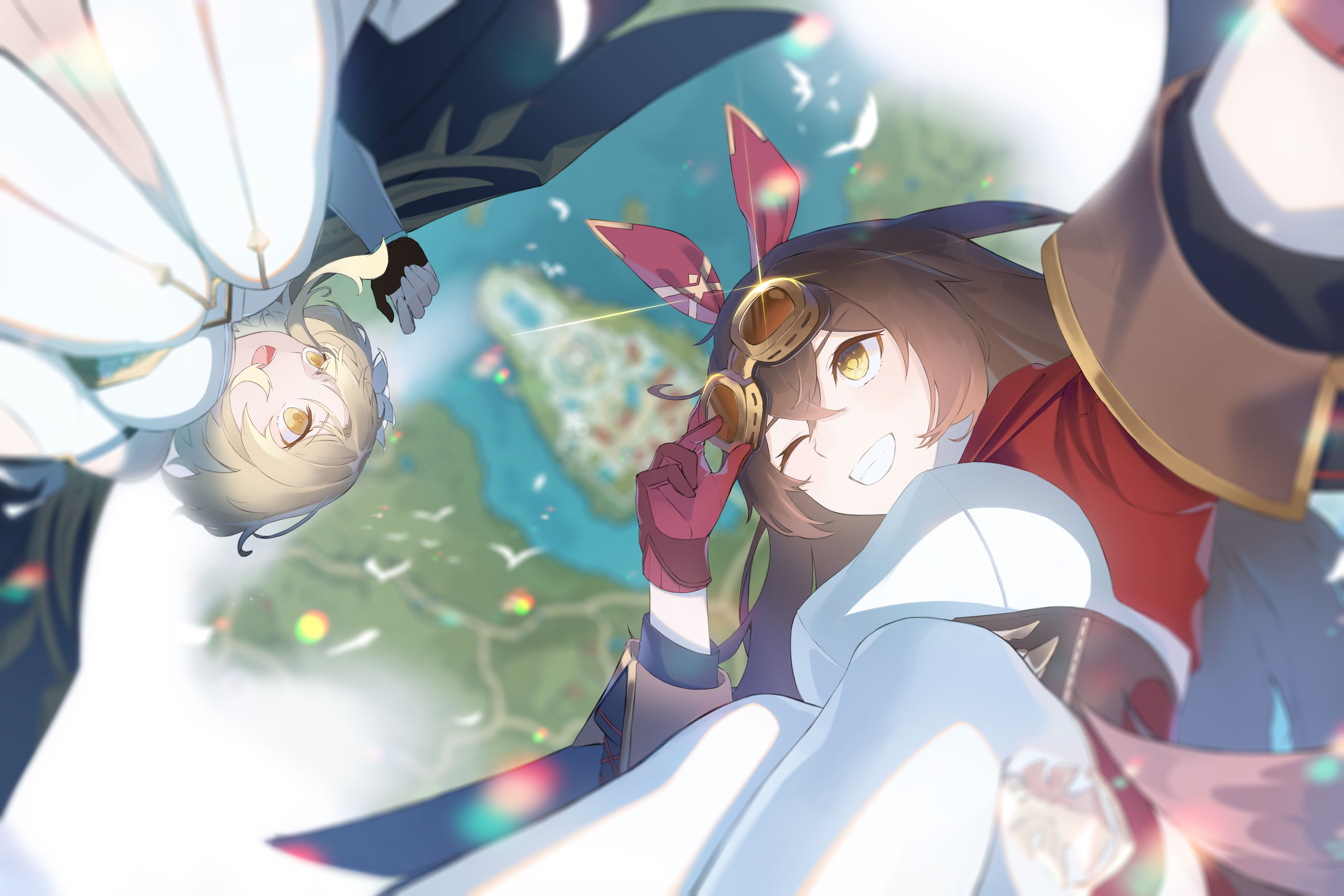 Amber and Lumine from Genshin Impact 4K HD Wallpaper