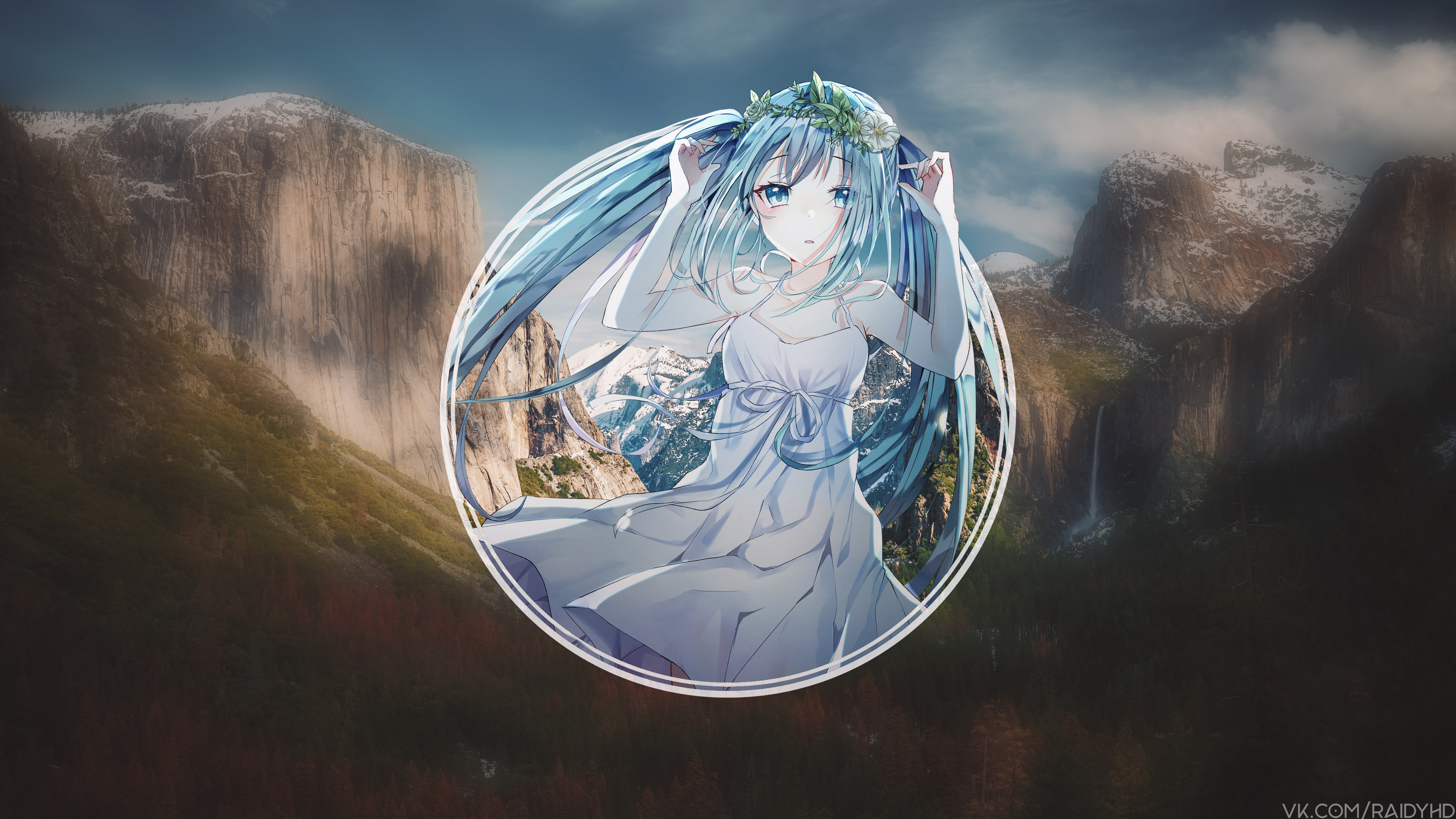 Hatsune Miku from Vocaloid 4K HD Wallpaper