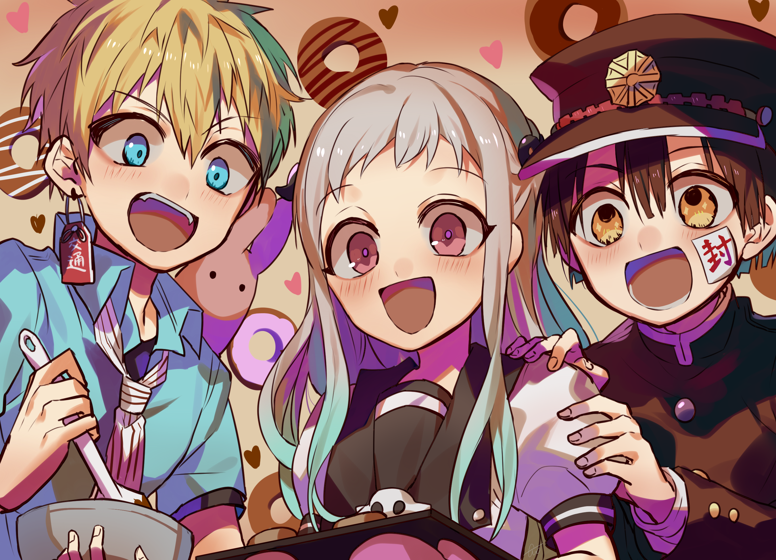 Jibaku Shounen Hanako-kun with Yashiro Nene and Kou Minamoto HD Wallpaper