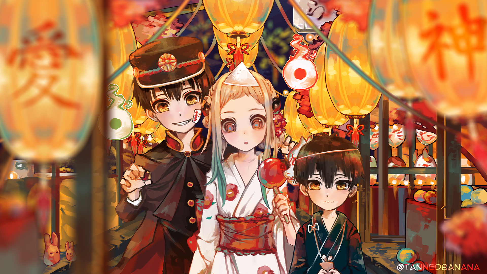 Jibaku Shounen Hanako-kun Characters Gathering HD Wallpaper