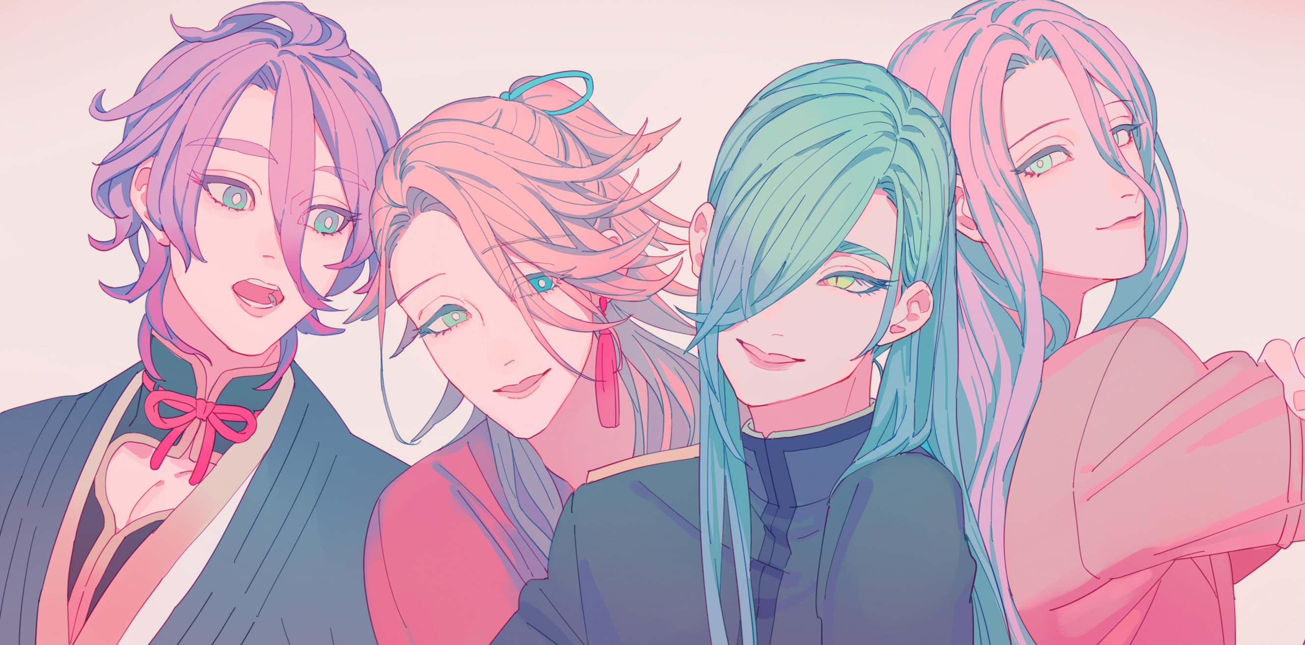 Touken Ranbu characters Souza Samonji, Nikkari Aoe, Kasen Kanesada, Hachisuka Kotetsu HD Wallpaper