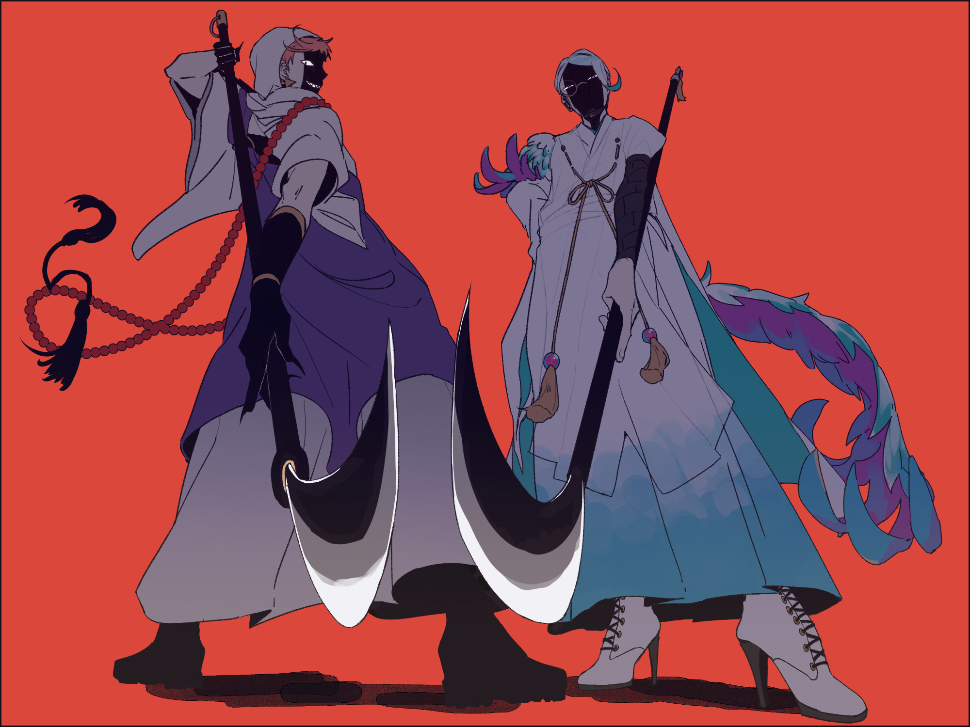 Tomoegata Naginata and Iwatooshi from Touken Ranbu HD Wallpaper