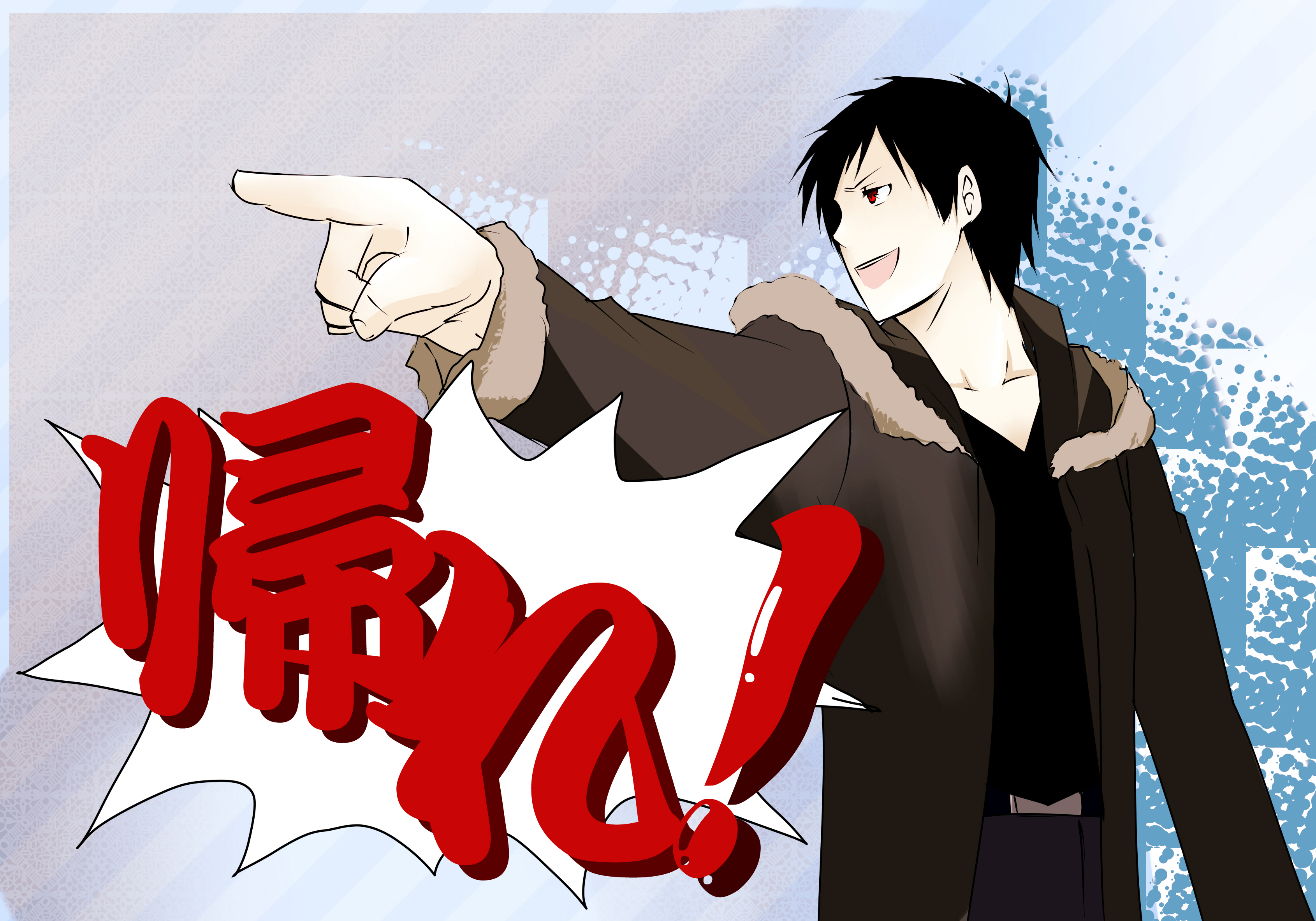 Izaya Orihara from Durarara!! pointing HD Wallpaper
