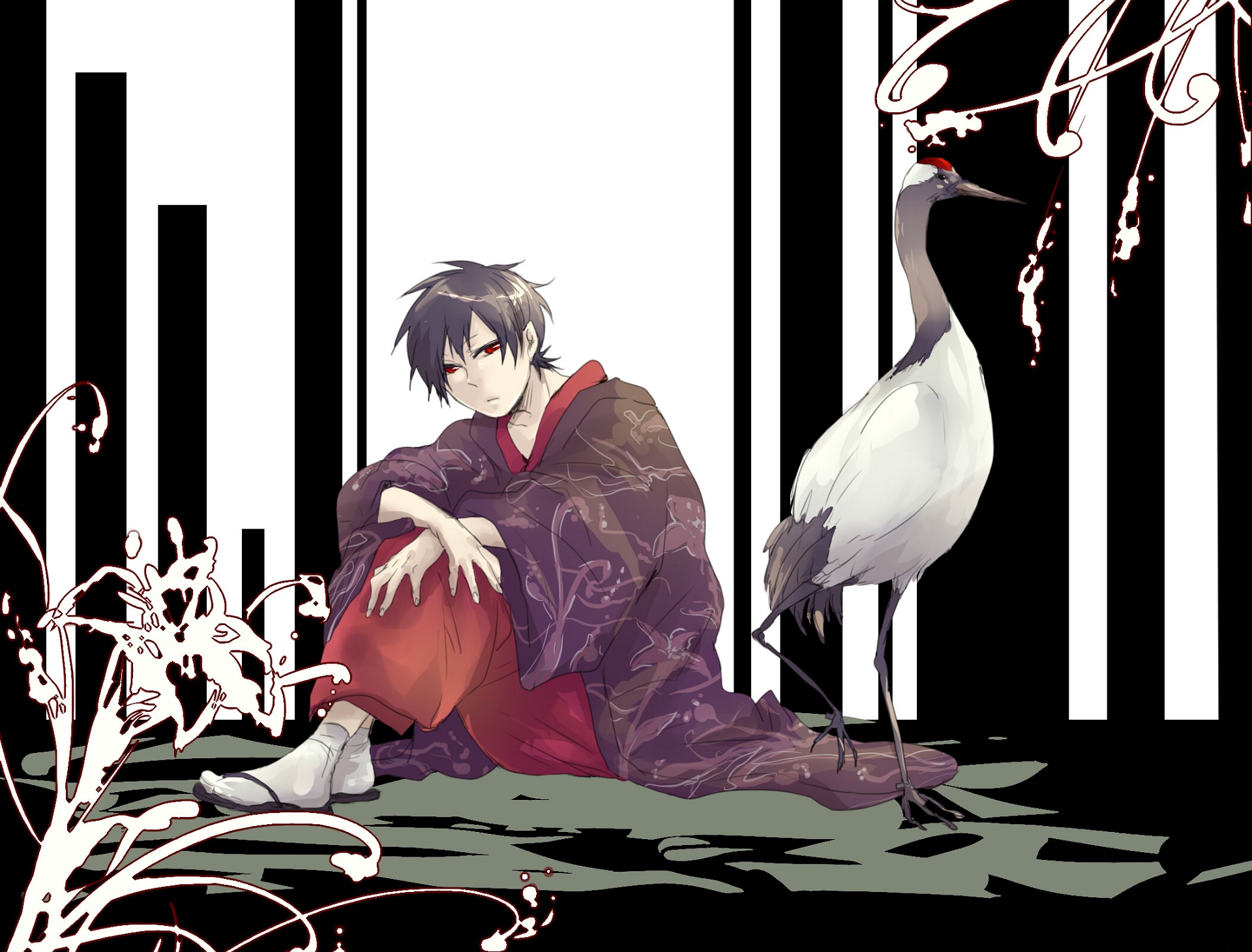 Izaya Orihara from Durarara!! with a crane HD Wallpaper