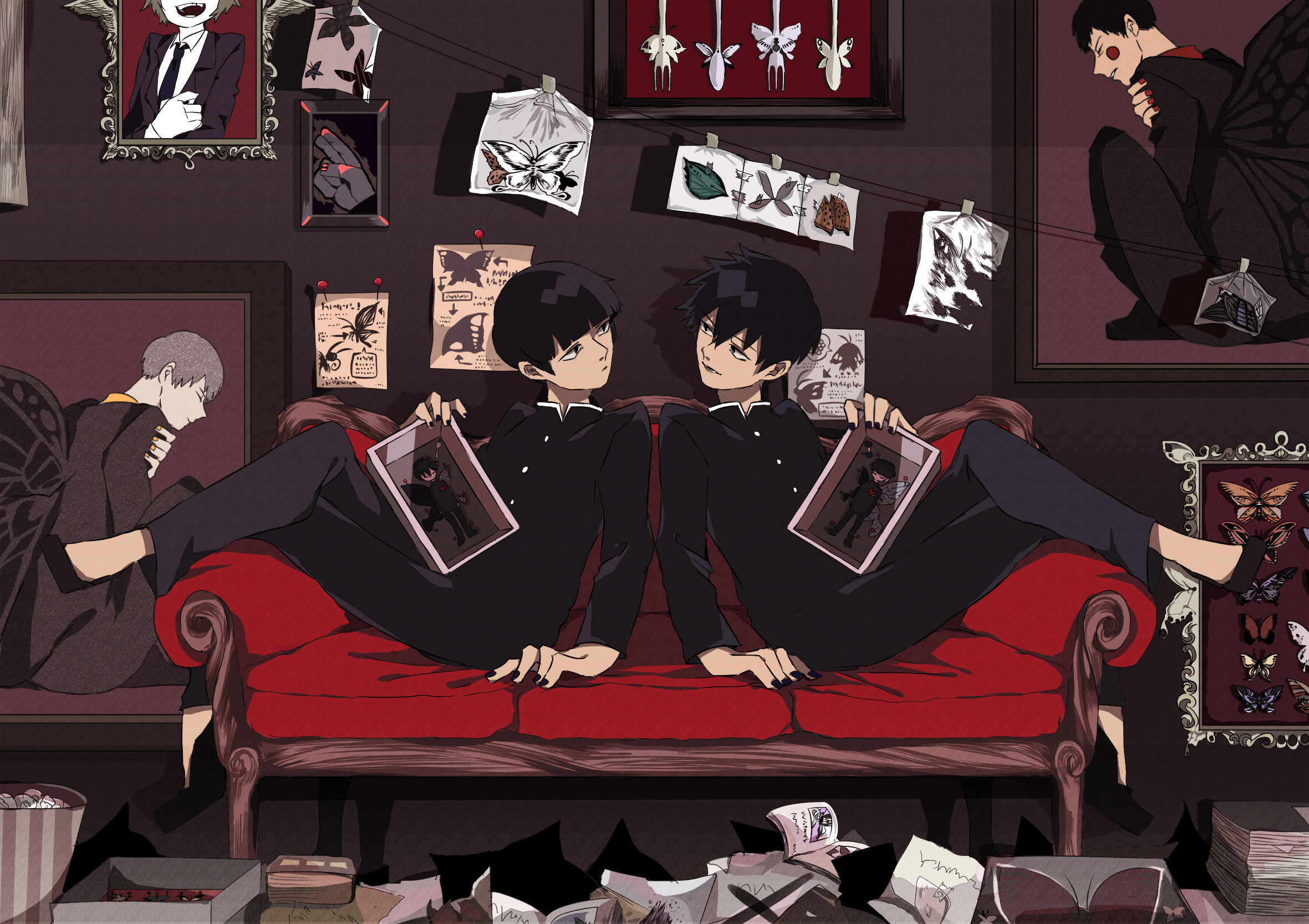 Mob Psycho 100 characters with butterfly collection HD Wallpaper