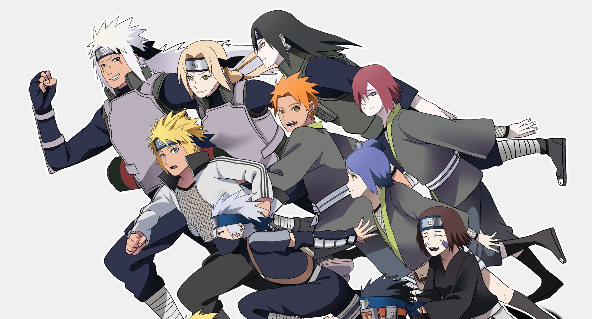 Naruto characters running HD Wallpaper