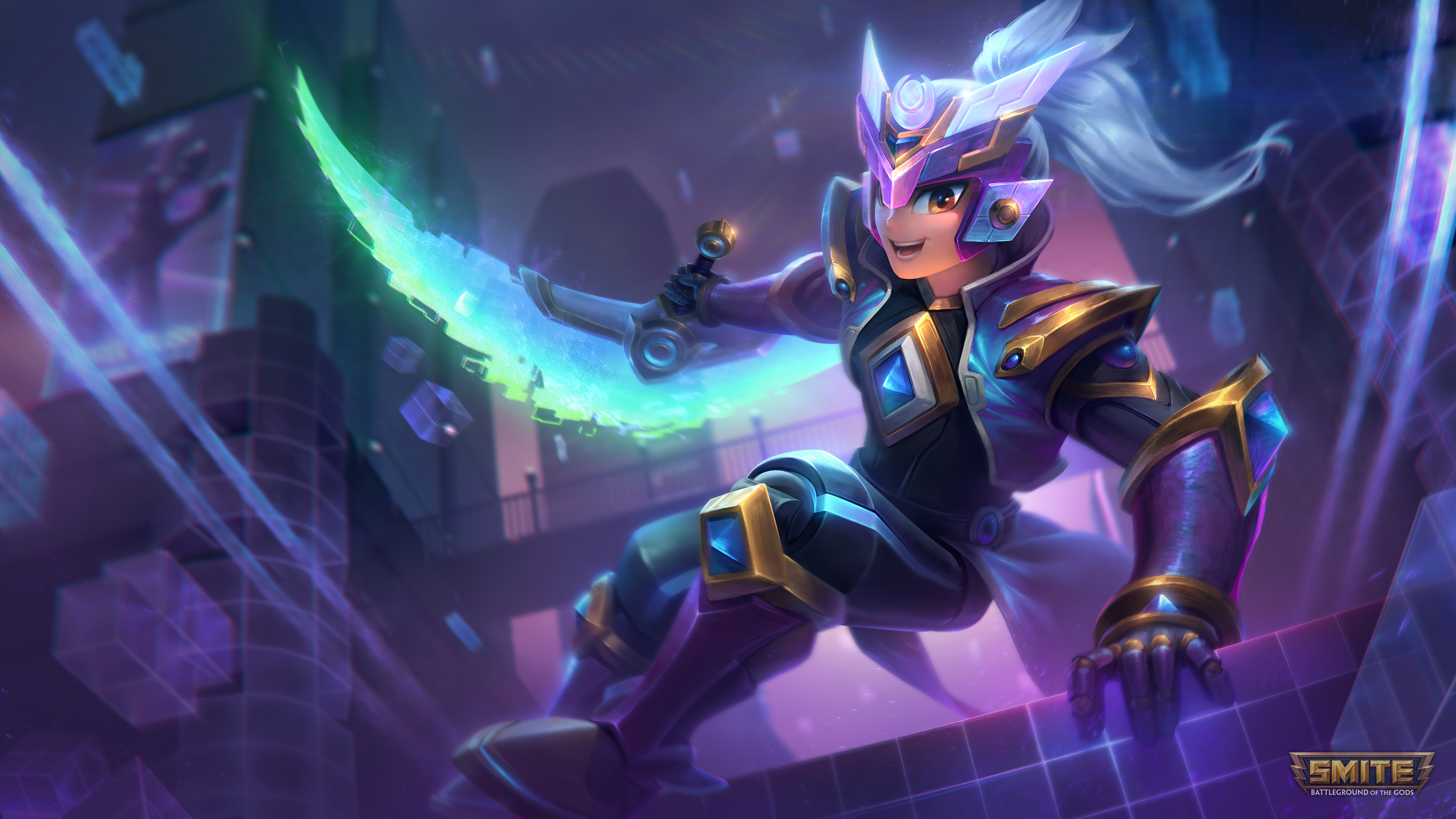 Bit Slayer Tsukuyomi from Smite HD Wallpaper