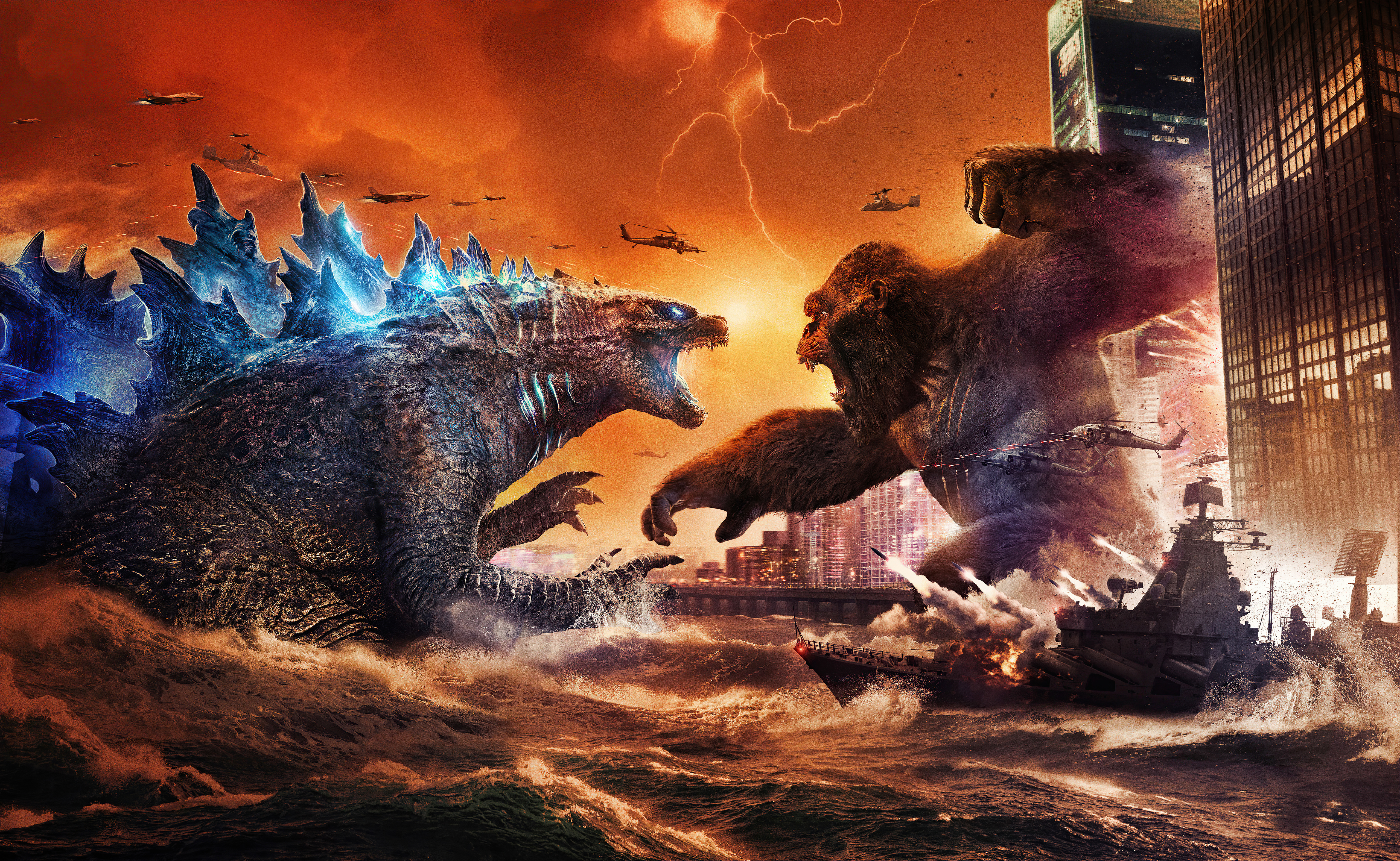 Godzilla vs. King Kong 4K HD Wallpaper