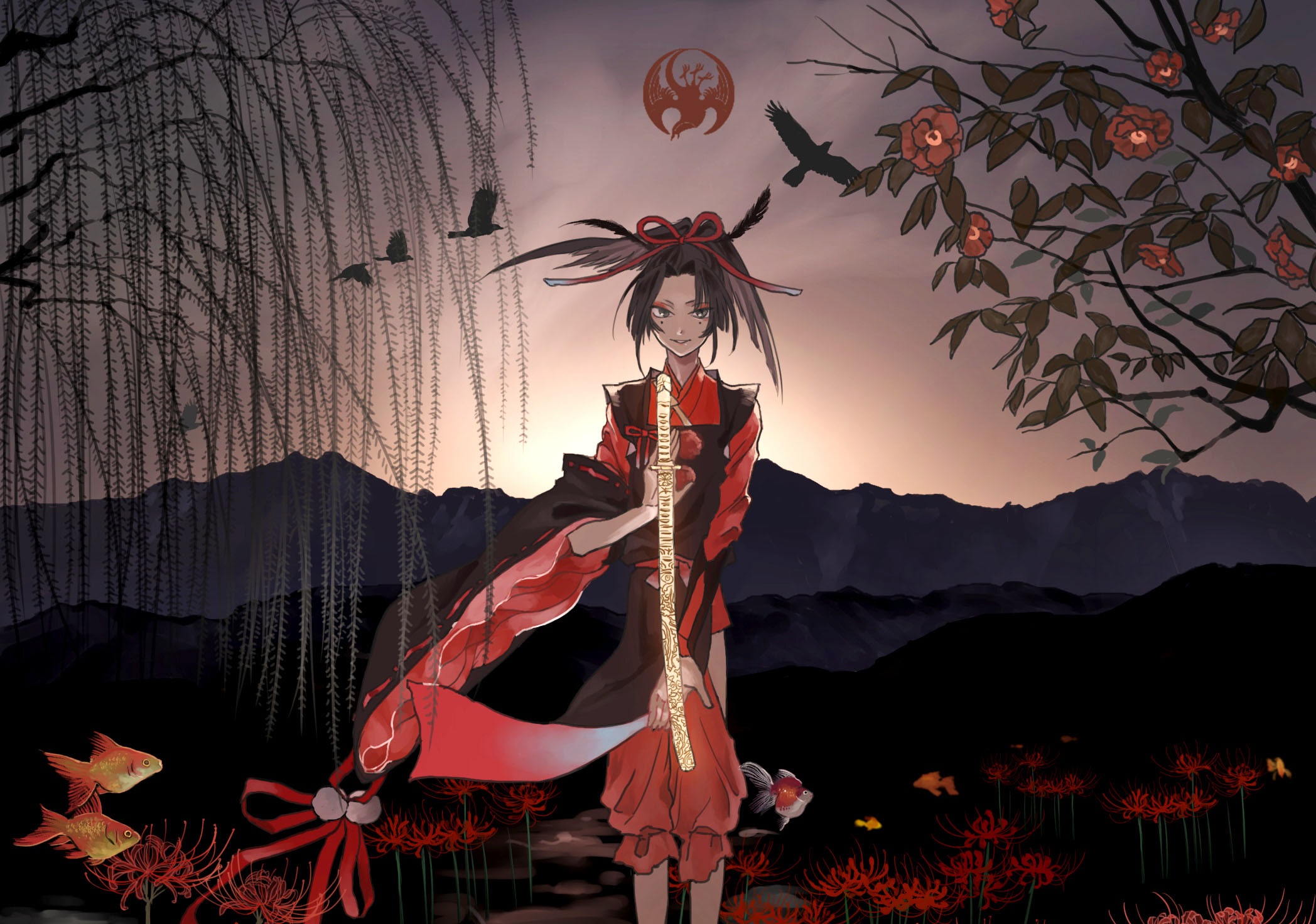 Kogarasumaru from Touken Ranbu HD Wallpaper