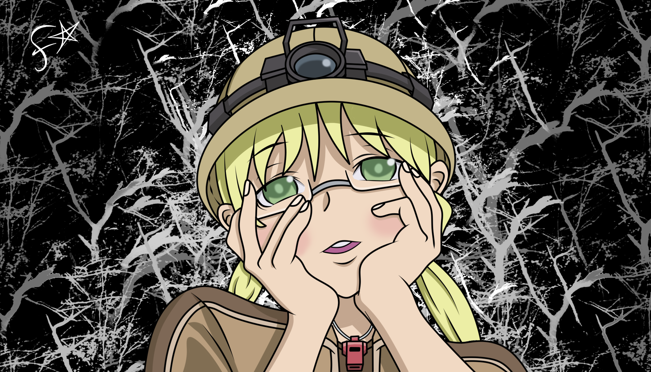 Riko from Made in Abyss with a yandere expression HD Wallpaper