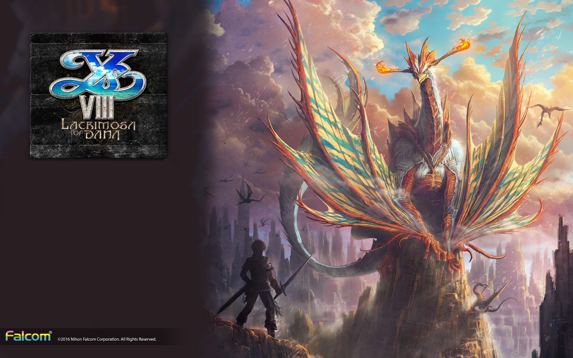 Ys VIII: Lacrimosa of DANA game logo and artwork HD Wallpaper