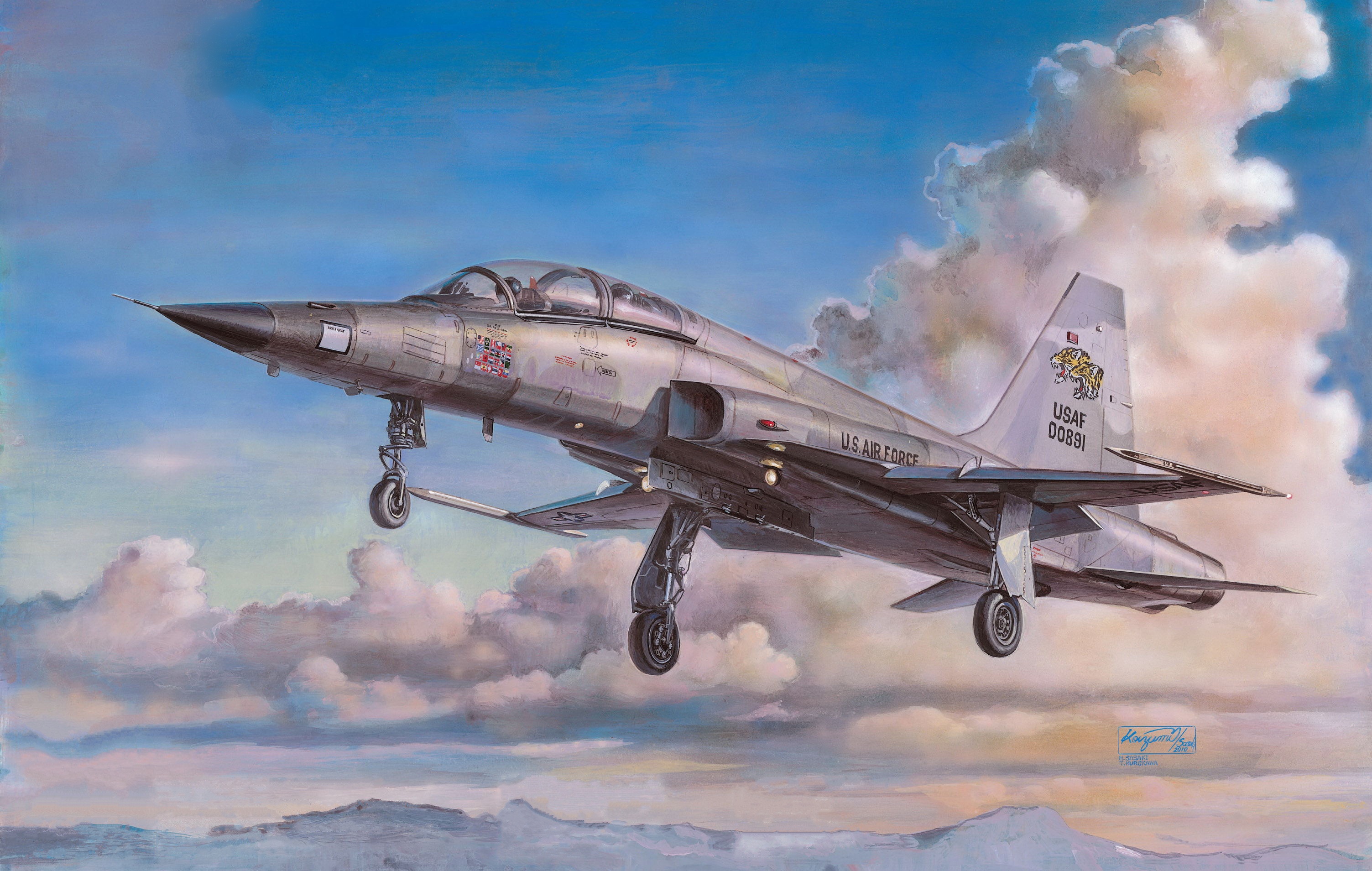 Northrop F-5 Jet Fighter in Flight HD Wallpaper