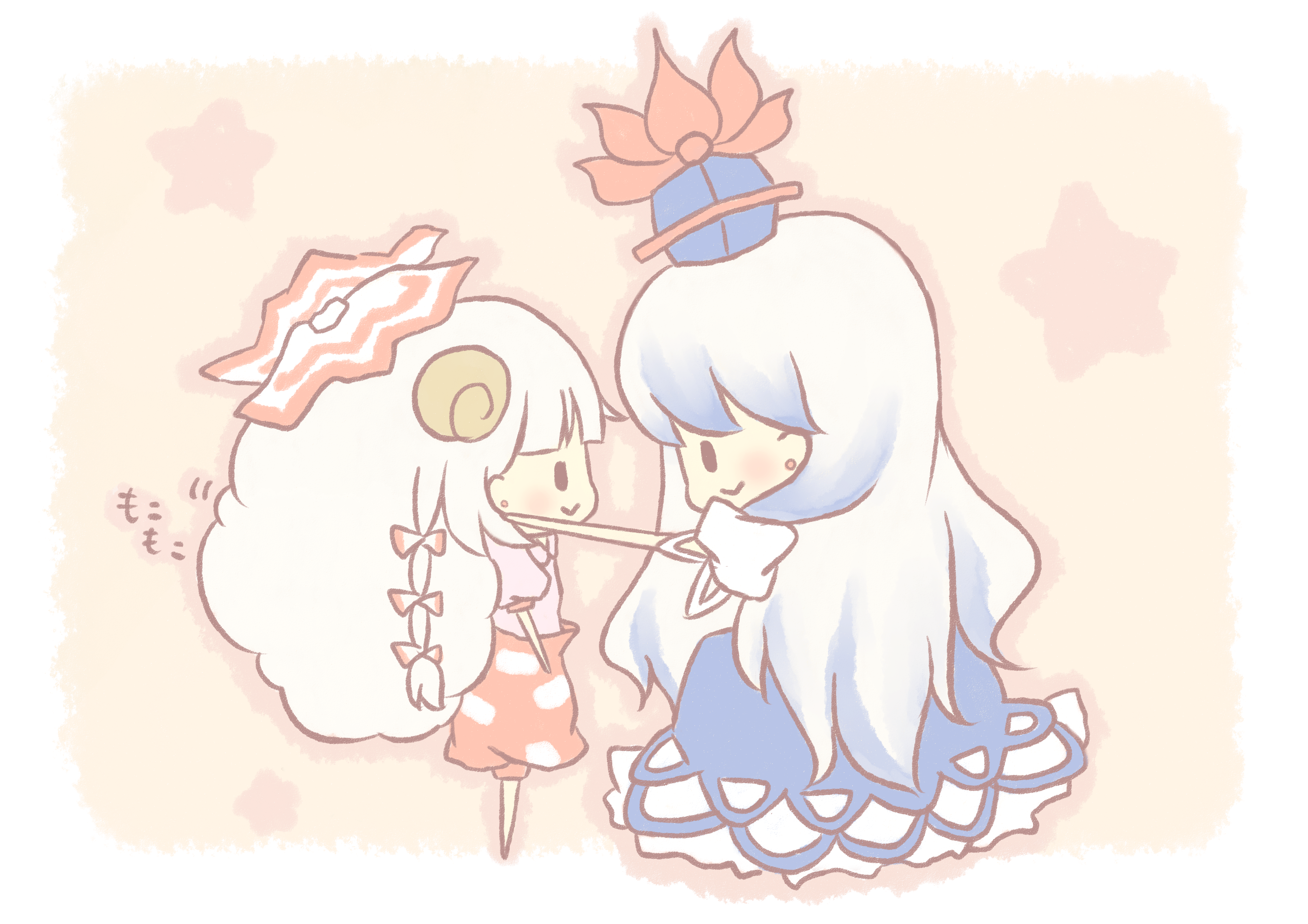 Keine Kamishirasawa and Fujiwara no Mokou from Touhou HD Wallpaper