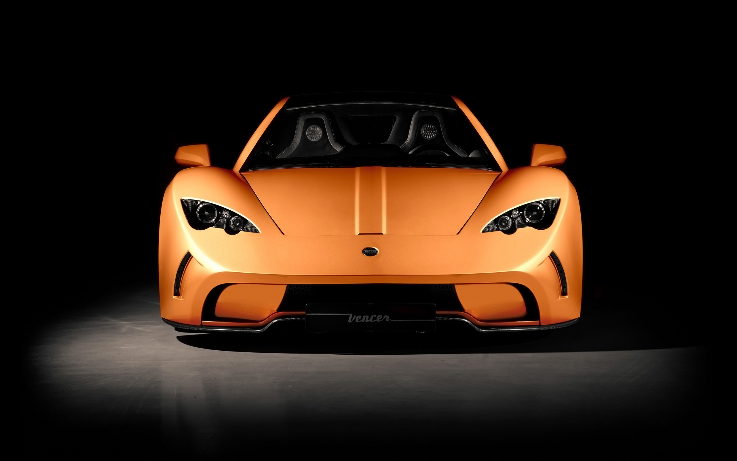 Orange Vencer Sarthe sports car HD Wallpaper