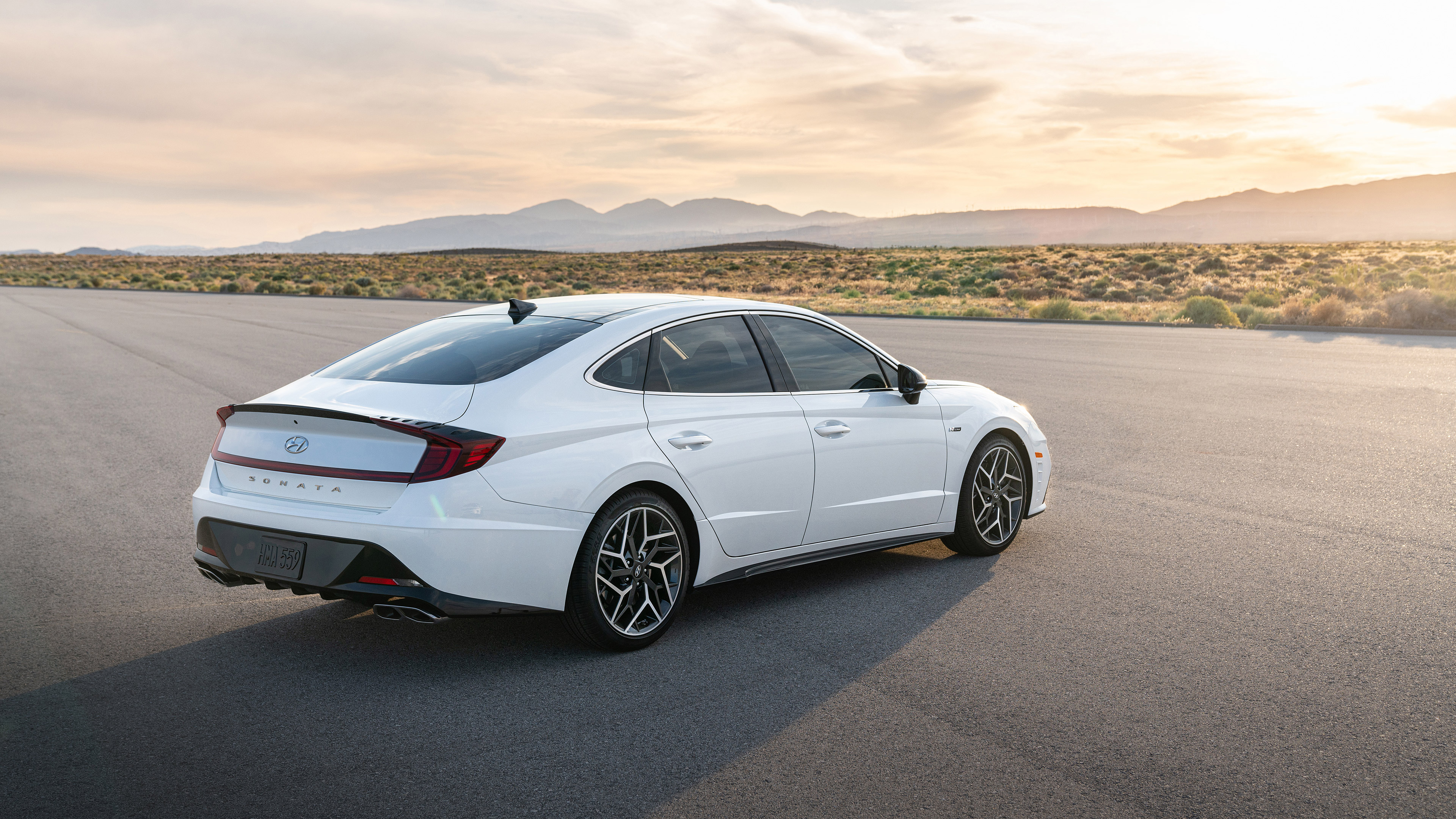 White Hyundai Sonata N Line 4K HD Wallpaper
