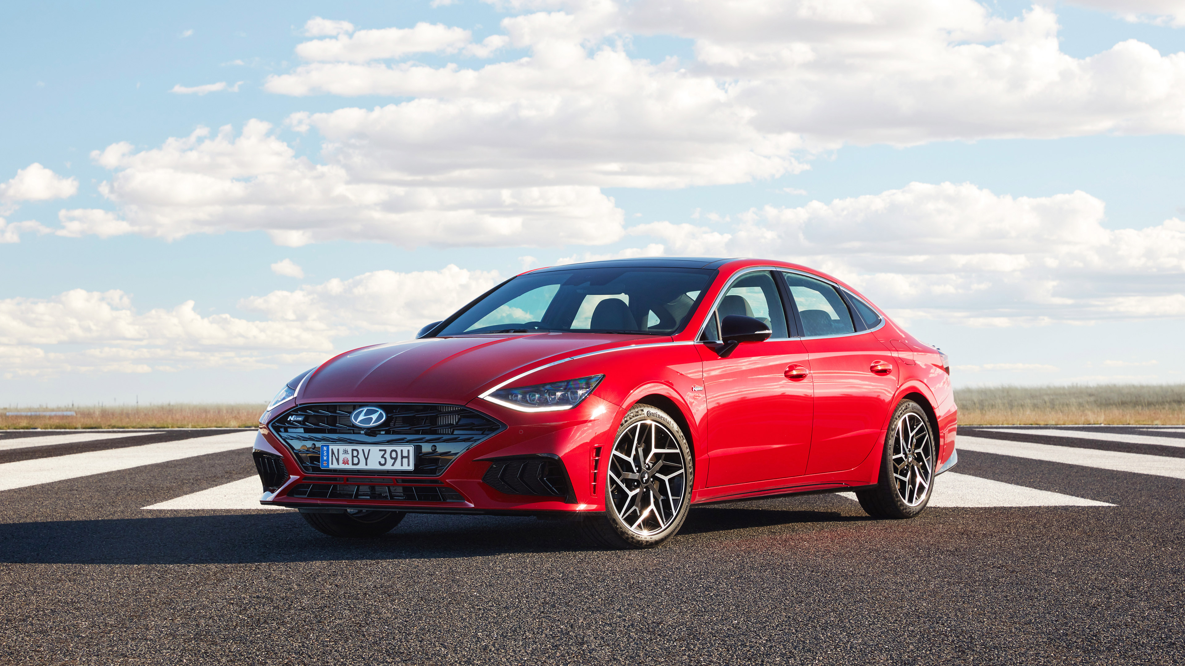 Red Hyundai Sonata N Line 4K HD Wallpaper
