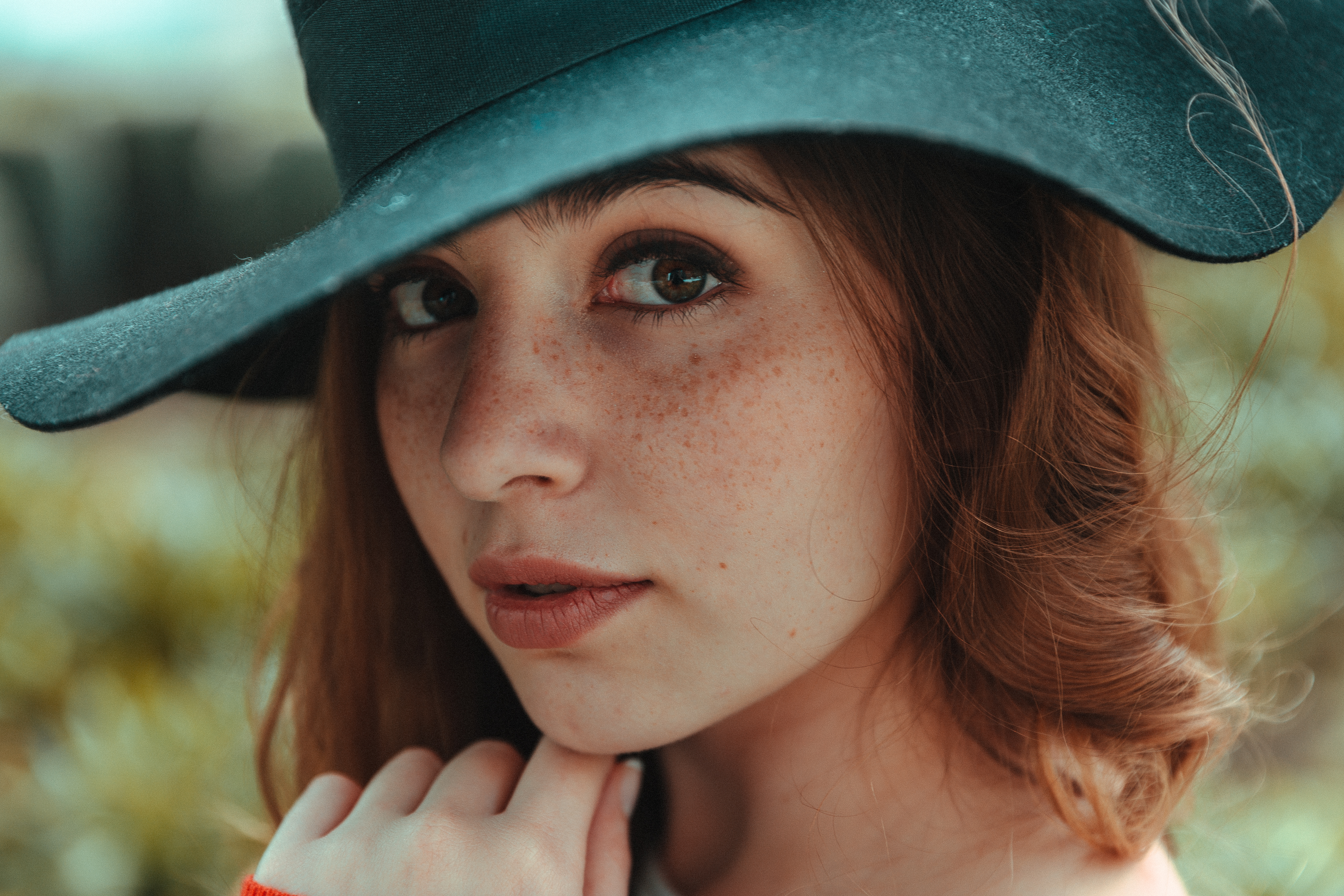 4K Close-Up Portrait of Freckled Model HD Wallpaper