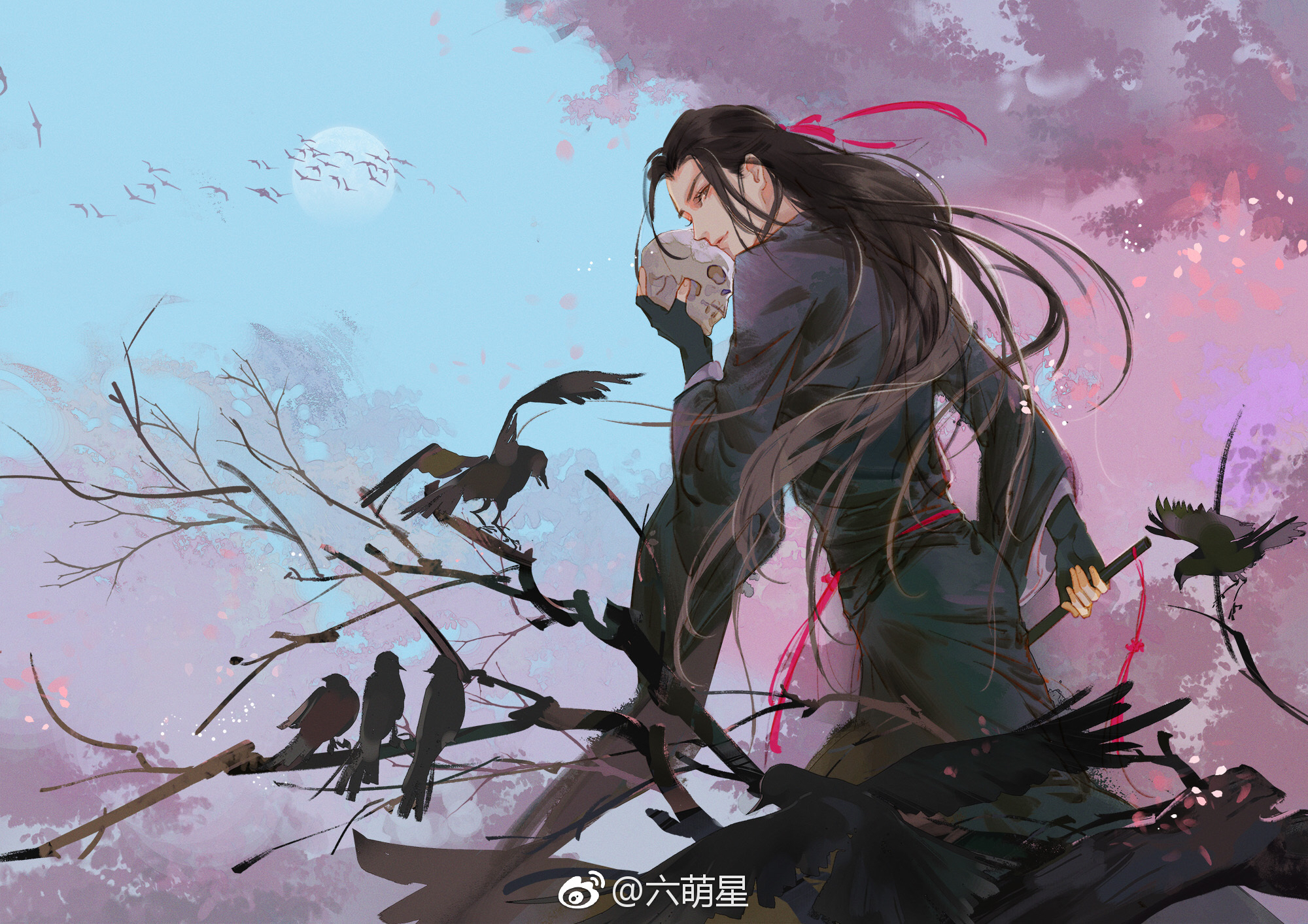 Wei Wuxian from Mo Dao Zu Shi holding a skull HD Wallpaper