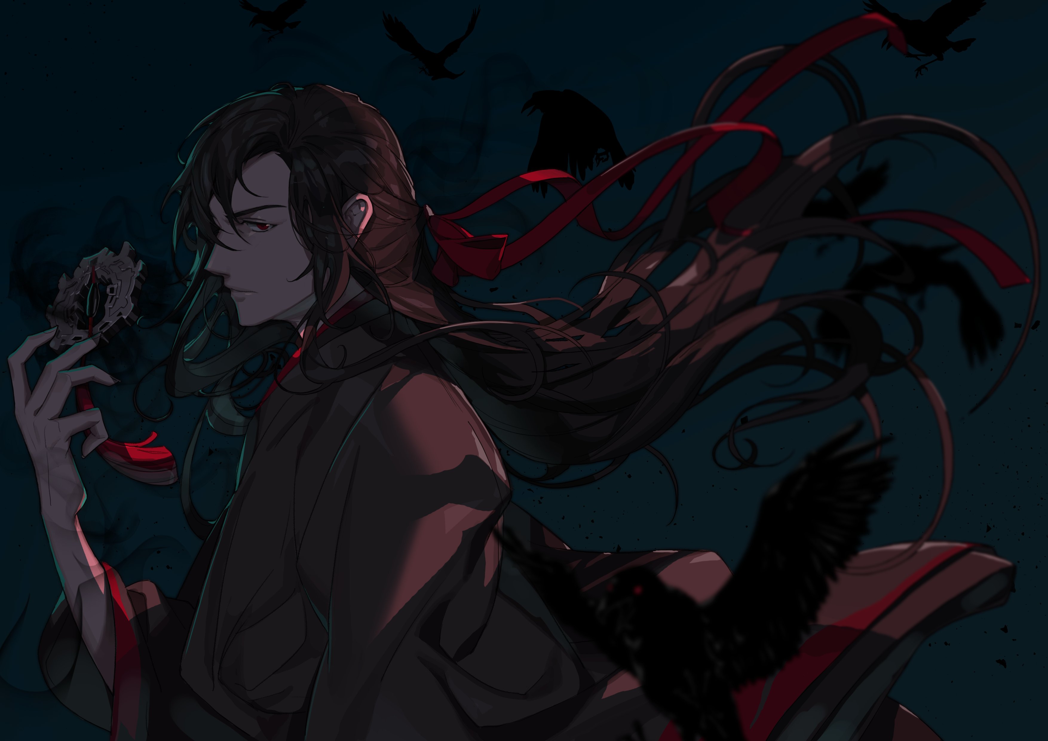 Wei Wuxian from Mo Dao Zu Shi with crows HD Wallpaper