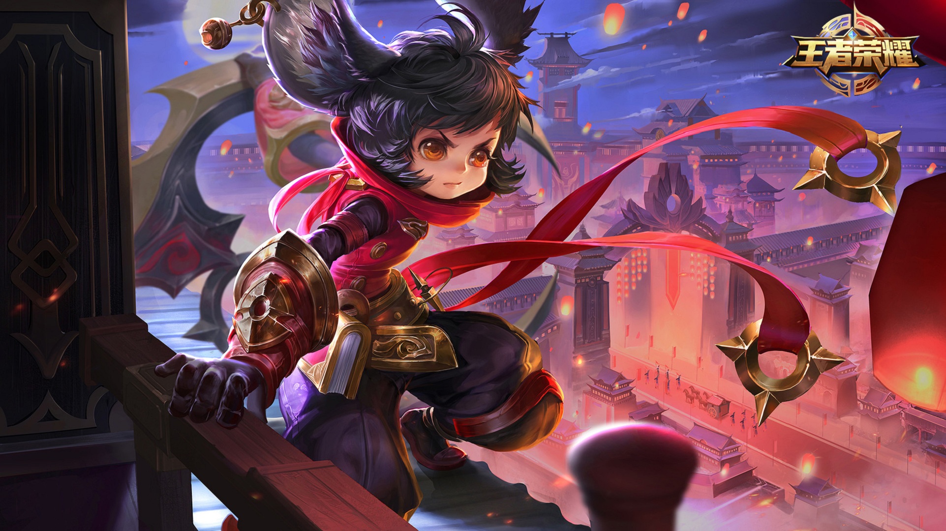 Little girl with red scarf from King Of Glory HD Wallpaper