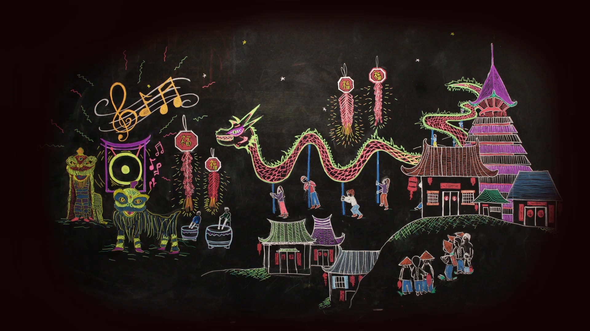 The Story of Nian Chinese New Year Celebration HD Wallpaper