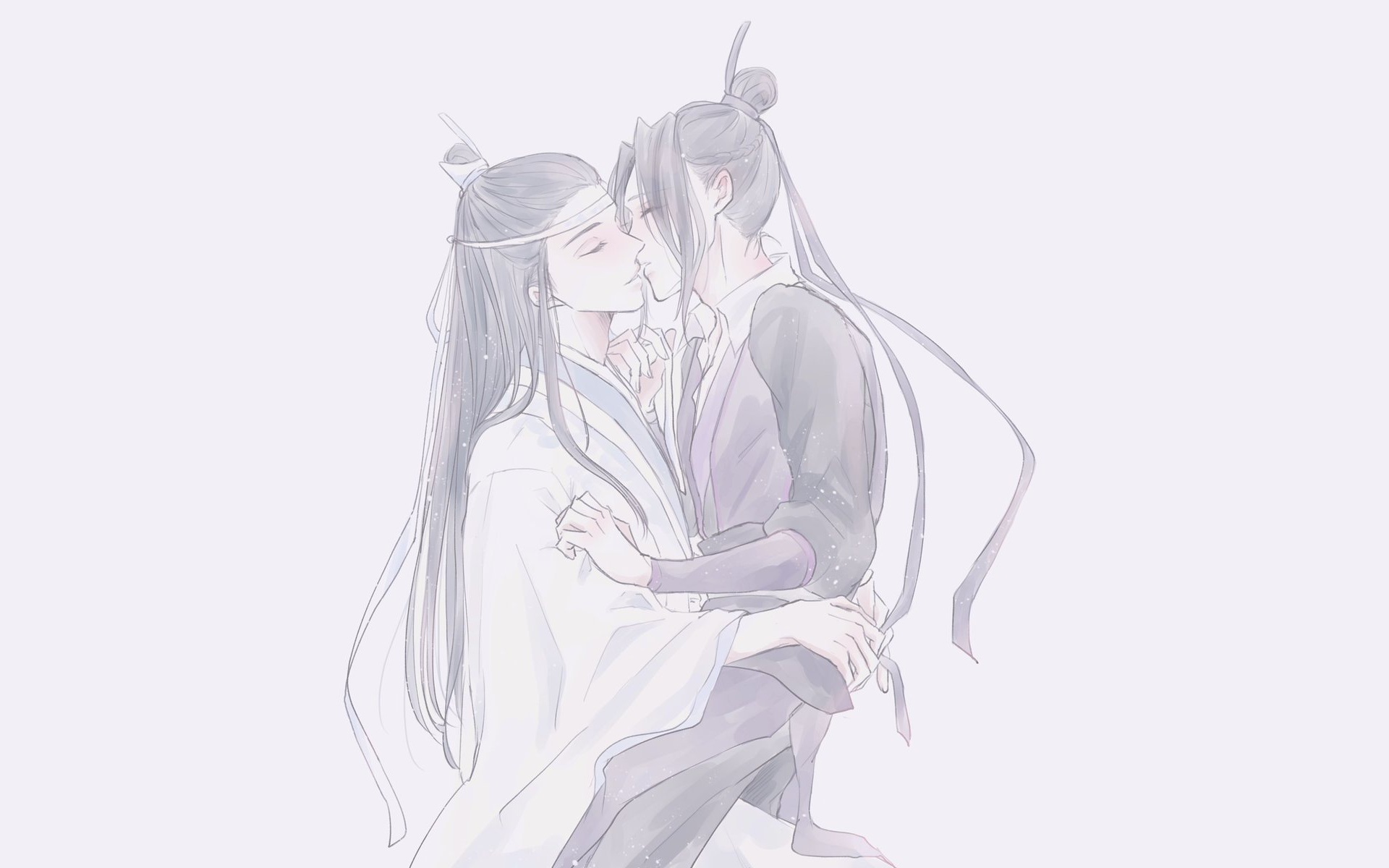 Mo Dao Zu Shi Lan Huan and Jiang Wanyin Kiss HD Wallpaper