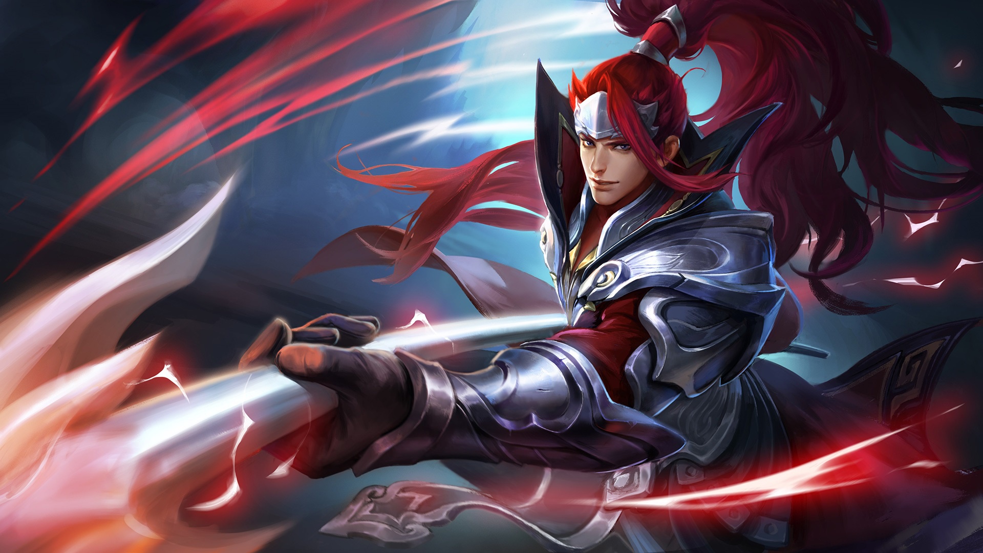 Warrior with red hair and armor HD Wallpaper